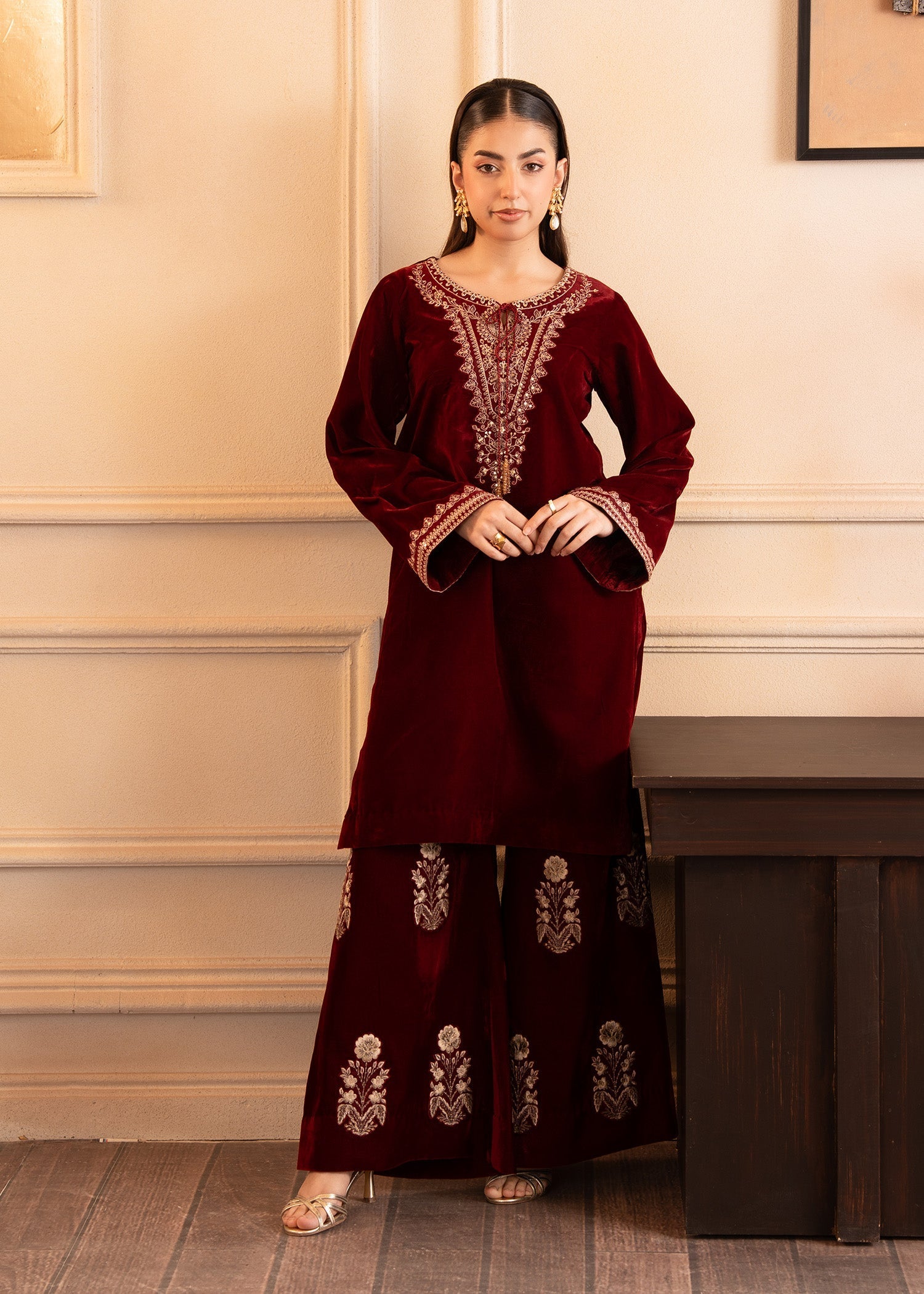 Fozia Khalid | The Velvet Rise 25 | CRIMSON GRACE - by Libasekhas UK - Registered Vendor of : Fozia Khalid - 100% Original Designer Dress