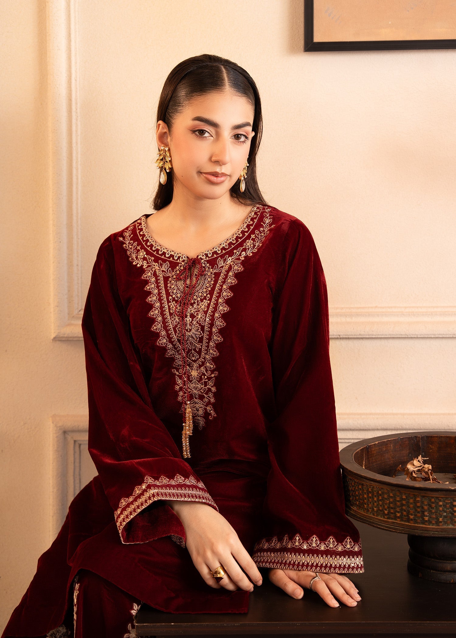 Fozia Khalid | The Velvet Rise 25 | CRIMSON GRACE - by Libasekhas UK - Registered Vendor of : Fozia Khalid - 100% Original Designer Dress