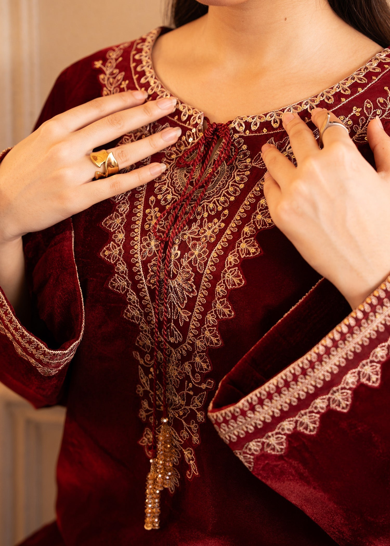 Fozia Khalid | The Velvet Rise 25 | CRIMSON GRACE - by Libasekhas UK - Registered Vendor of : Fozia Khalid - 100% Original Designer Dress