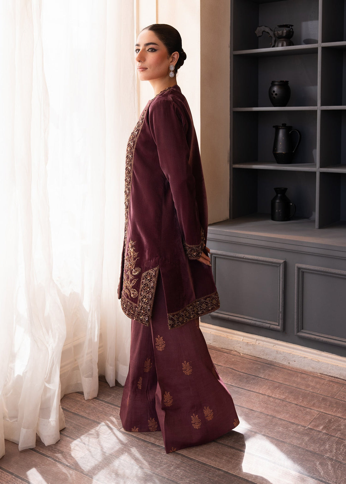 Fozia Khalid | The Velvet Rise 25 | OPAL MIST - by Libasekhas UK - Registered Vendor of : Fozia Khalid - 100% Original Designer Dress