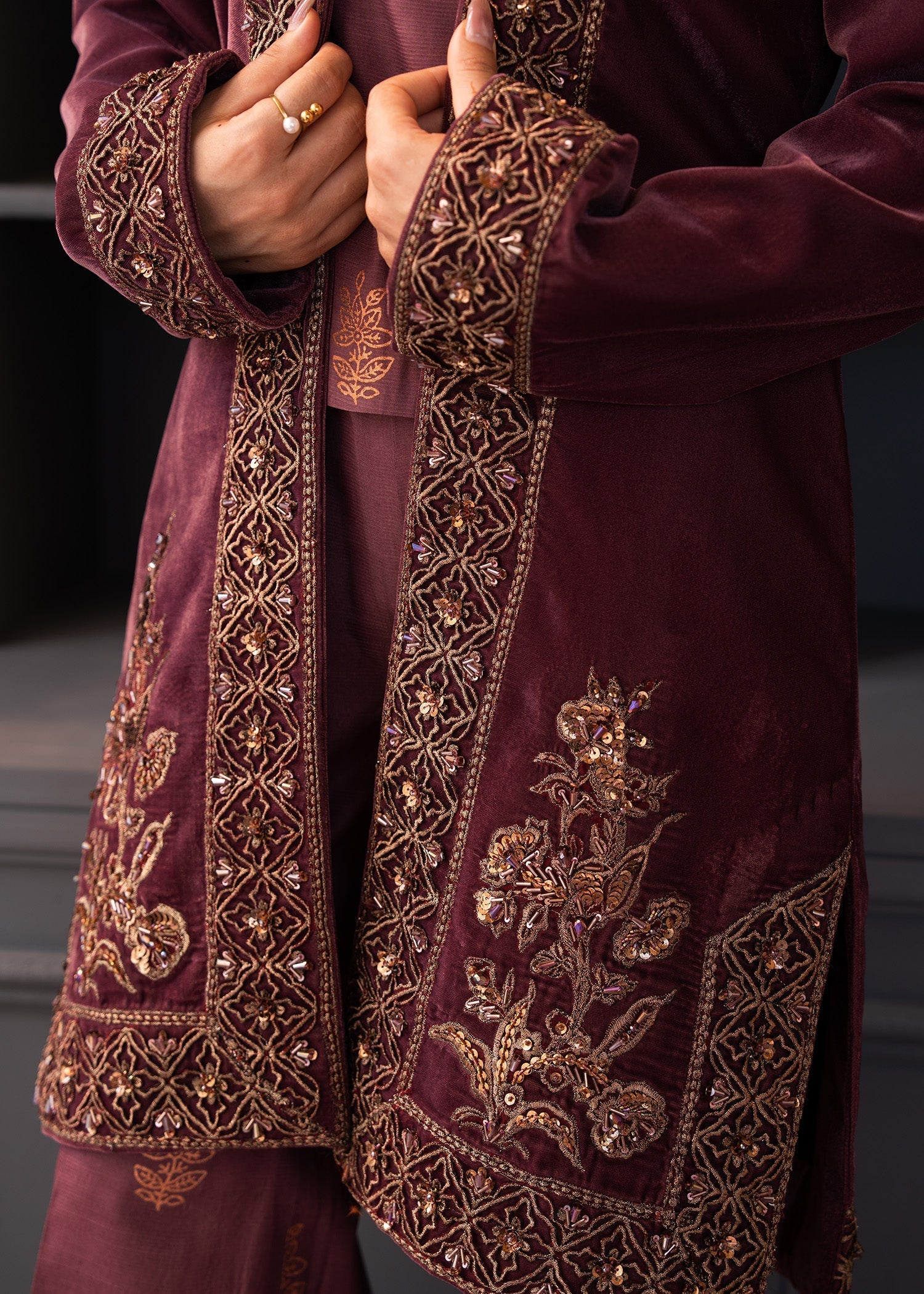 Fozia Khalid | The Velvet Rise 25 | OPAL MIST - by Libasekhas UK - Registered Vendor of : Fozia Khalid - 100% Original Designer Dress