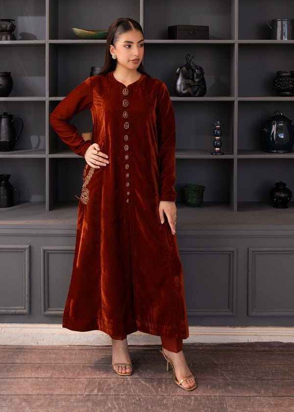 Fozia Khalid | The Velvet Rise 25 | MOCHA LUXE - by Libasekhas UK - Registered Vendor of : Fozia Khalid - 100% Original Designer Dress