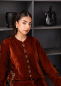 Fozia Khalid | The Velvet Rise 25 | MOCHA LUXE - by Libasekhas UK - Registered Vendor of : Fozia Khalid - 100% Original Designer Dress