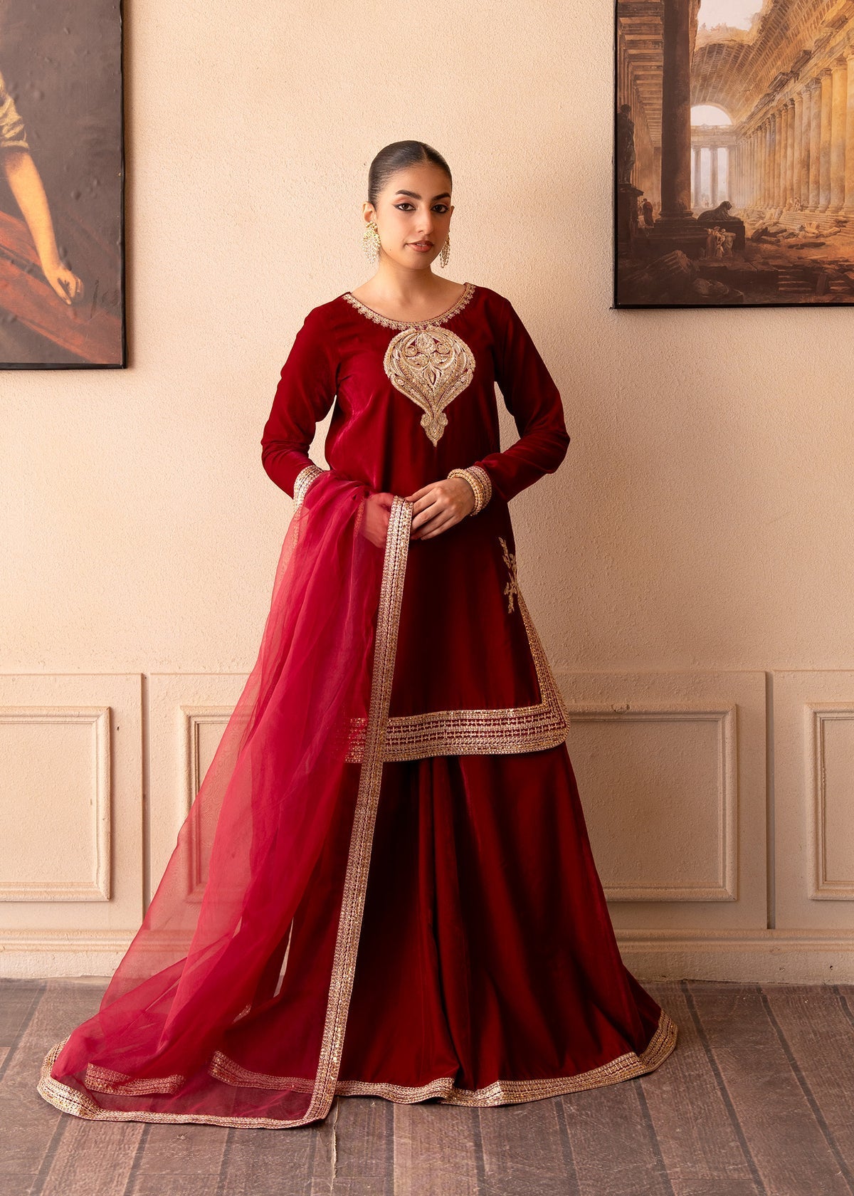 Fozia Khalid | The Velvet Rise 25 | ROSE EMBER - by Libasekhas UK - Registered Vendor of : Fozia Khalid - 100% Original Designer Dress