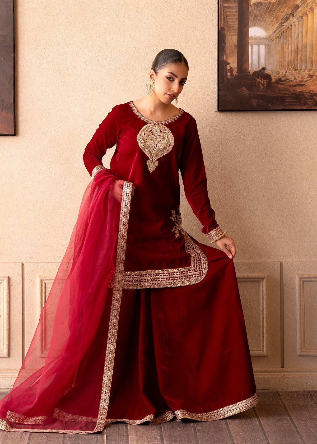 Fozia Khalid | The Velvet Rise 25 | ROSE EMBER - by Libasekhas UK - Registered Vendor of : Fozia Khalid - 100% Original Designer Dress