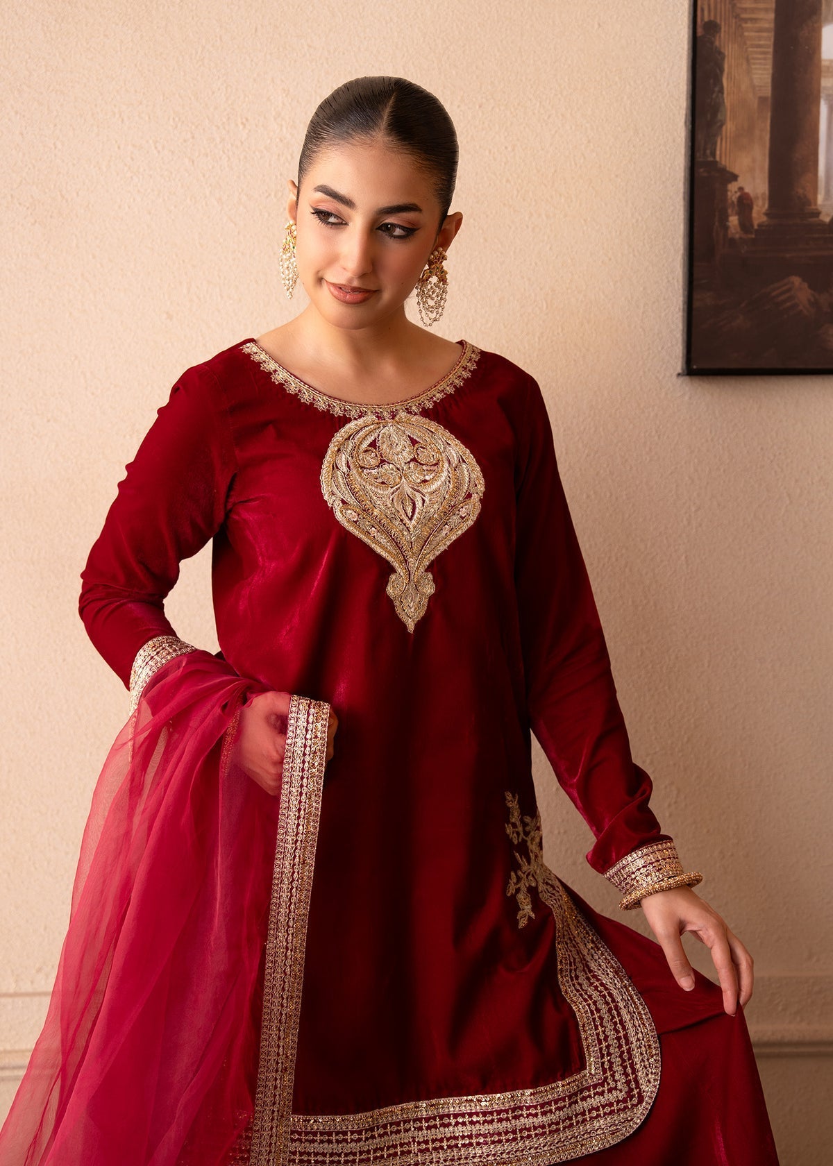 Fozia Khalid | The Velvet Rise 25 | ROSE EMBER - by Libasekhas UK - Registered Vendor of : Fozia Khalid - 100% Original Designer Dress