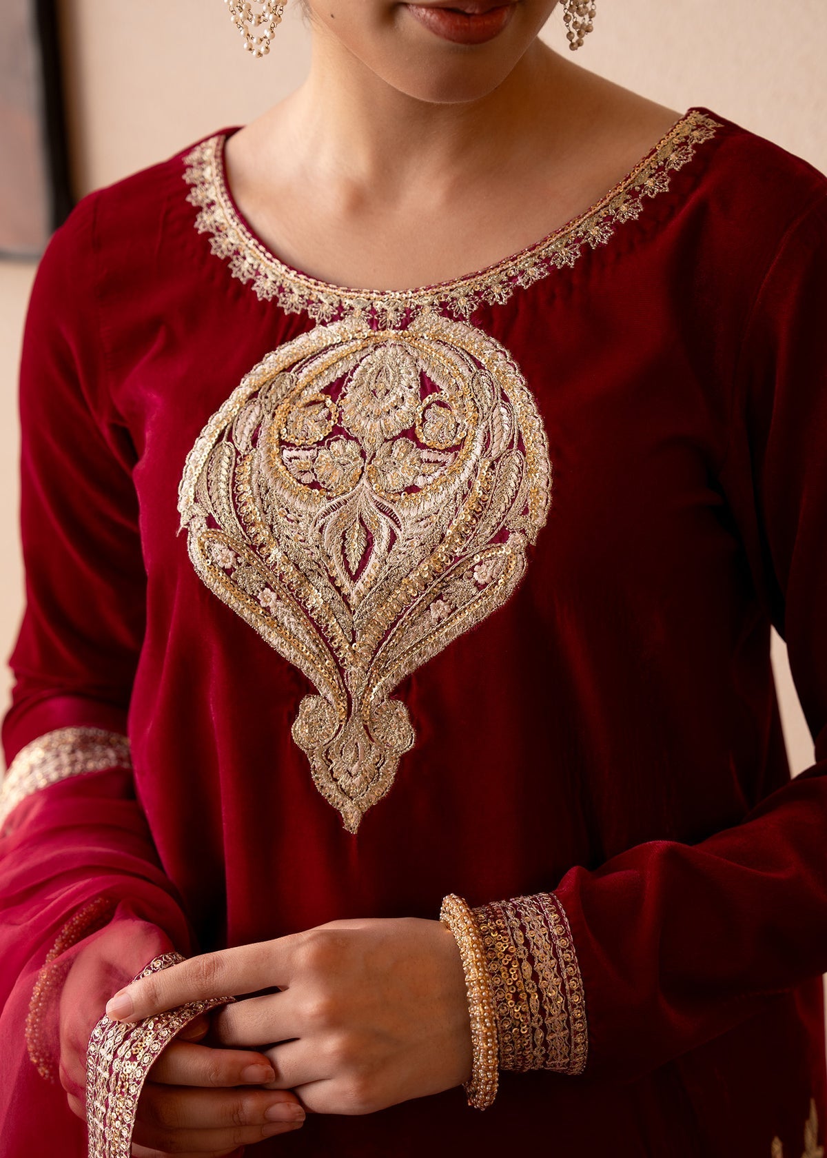 Fozia Khalid | The Velvet Rise 25 | ROSE EMBER - by Libasekhas UK - Registered Vendor of : Fozia Khalid - 100% Original Designer Dress