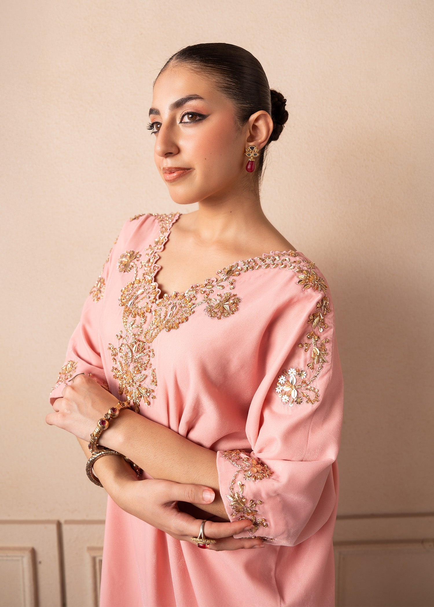 Fozia Khalid | The Velvet Rise 25 | BLUSH AURA - by Libasekhas UK - Registered Vendor of : Fozia Khalid - 100% Original Designer Dress