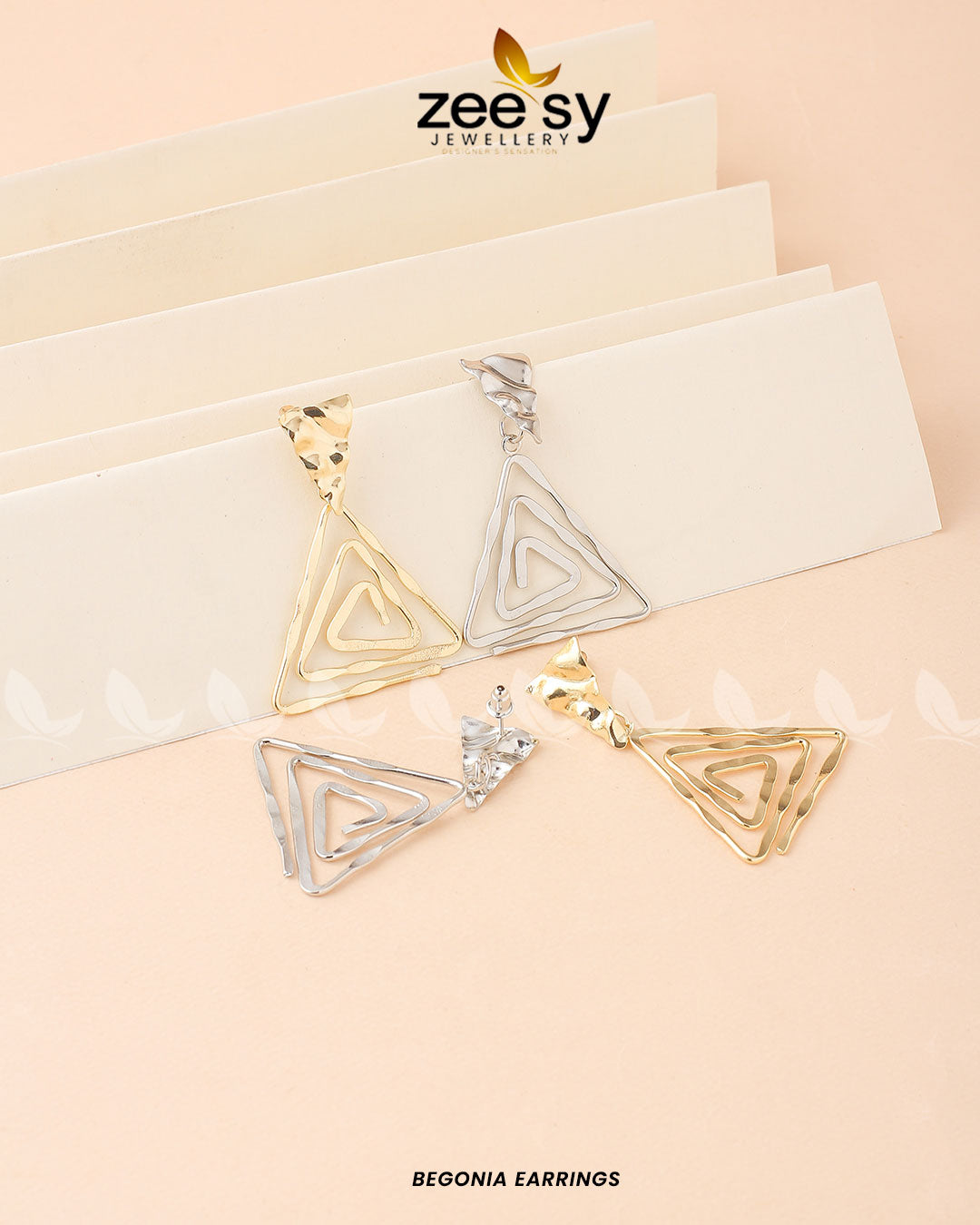 Begonia Earrings - by - Libasekhas UK - Registered Vendor of : Zeesy - 100% Original Designer Dresss