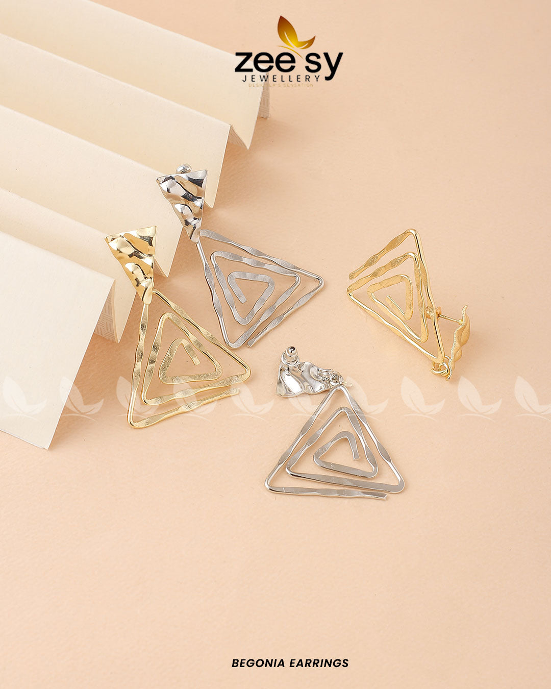 Begonia Earrings - by - Libasekhas UK - Registered Vendor of : Zeesy - 100% Original Designer Dresss