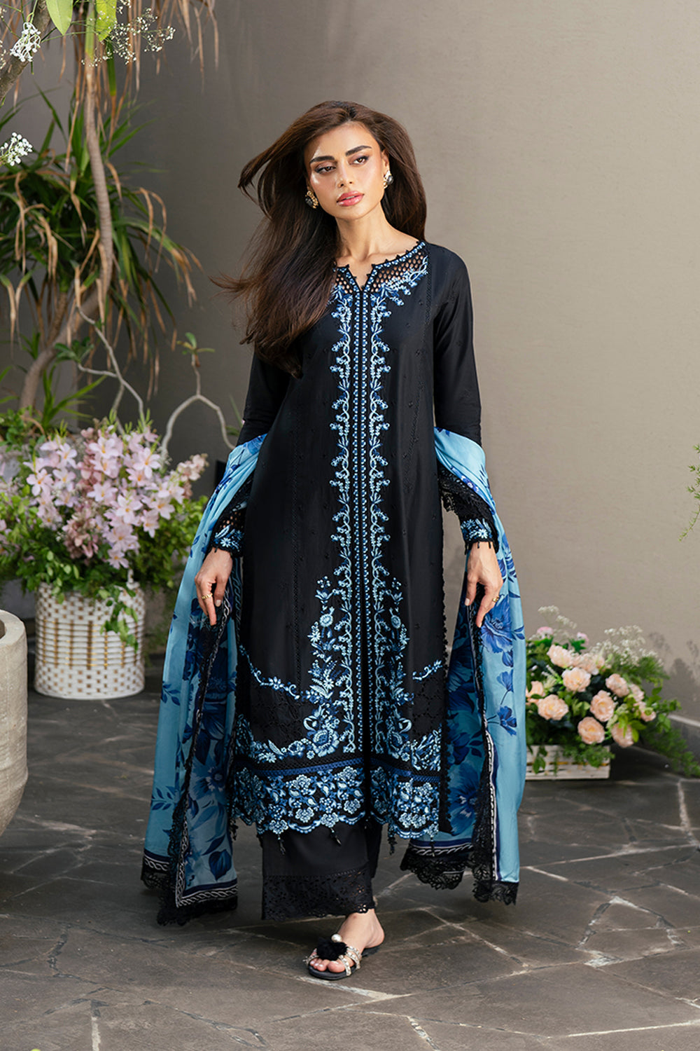 Azure | Luxury Lawn 26 | Black Amour - by Libasekhas UK - Registered Vendor of : Azure - 100% Original Designer Dress
