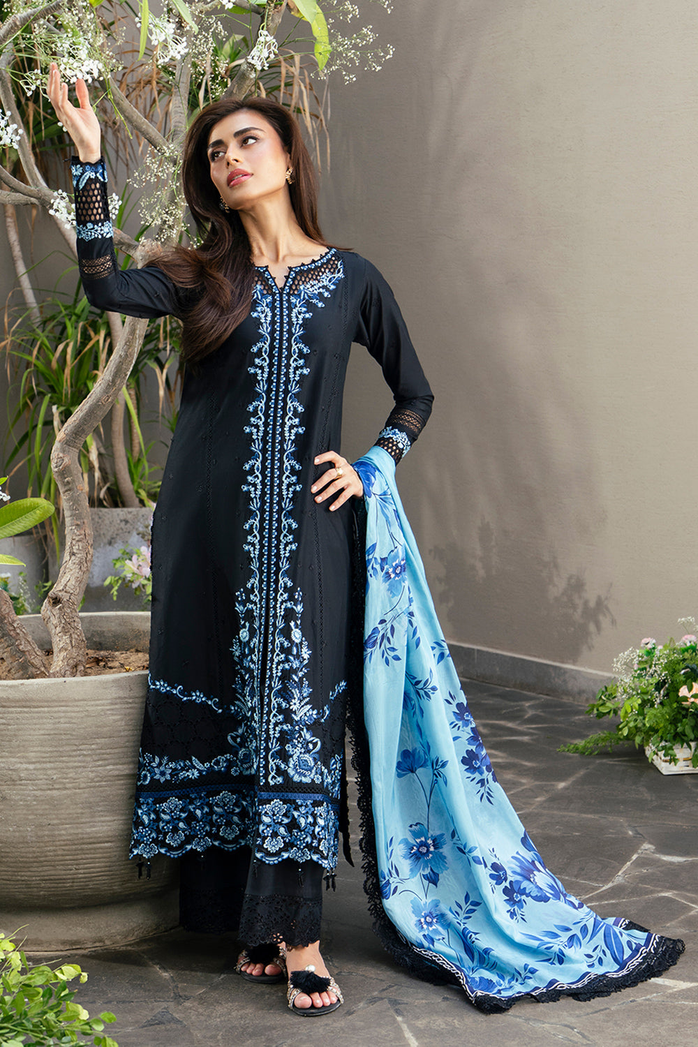 Azure | Luxury Lawn 26 | Black Amour - by Libasekhas UK - Registered Vendor of : Azure - 100% Original Designer Dress