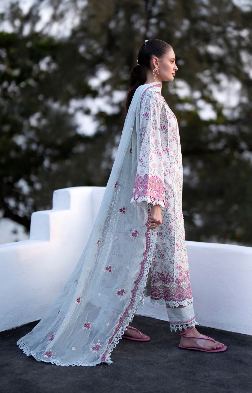 AJR Couture | Printakari Lawn 25 | Blush - by - Libasekhas UK - Registered Vendor of : AJR Couture - 100% Original Designer Dresss
