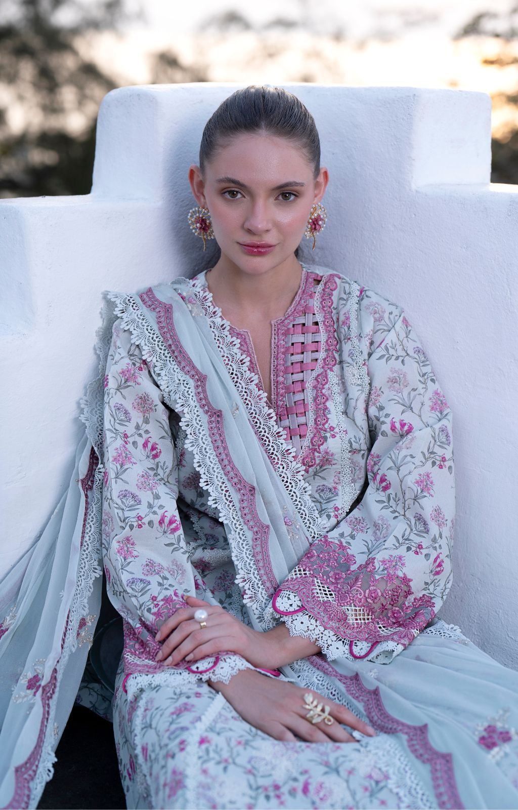 AJR Couture | Printakari Lawn 25 | Blush - by - Libasekhas UK - Registered Vendor of : AJR Couture - 100% Original Designer Dresss