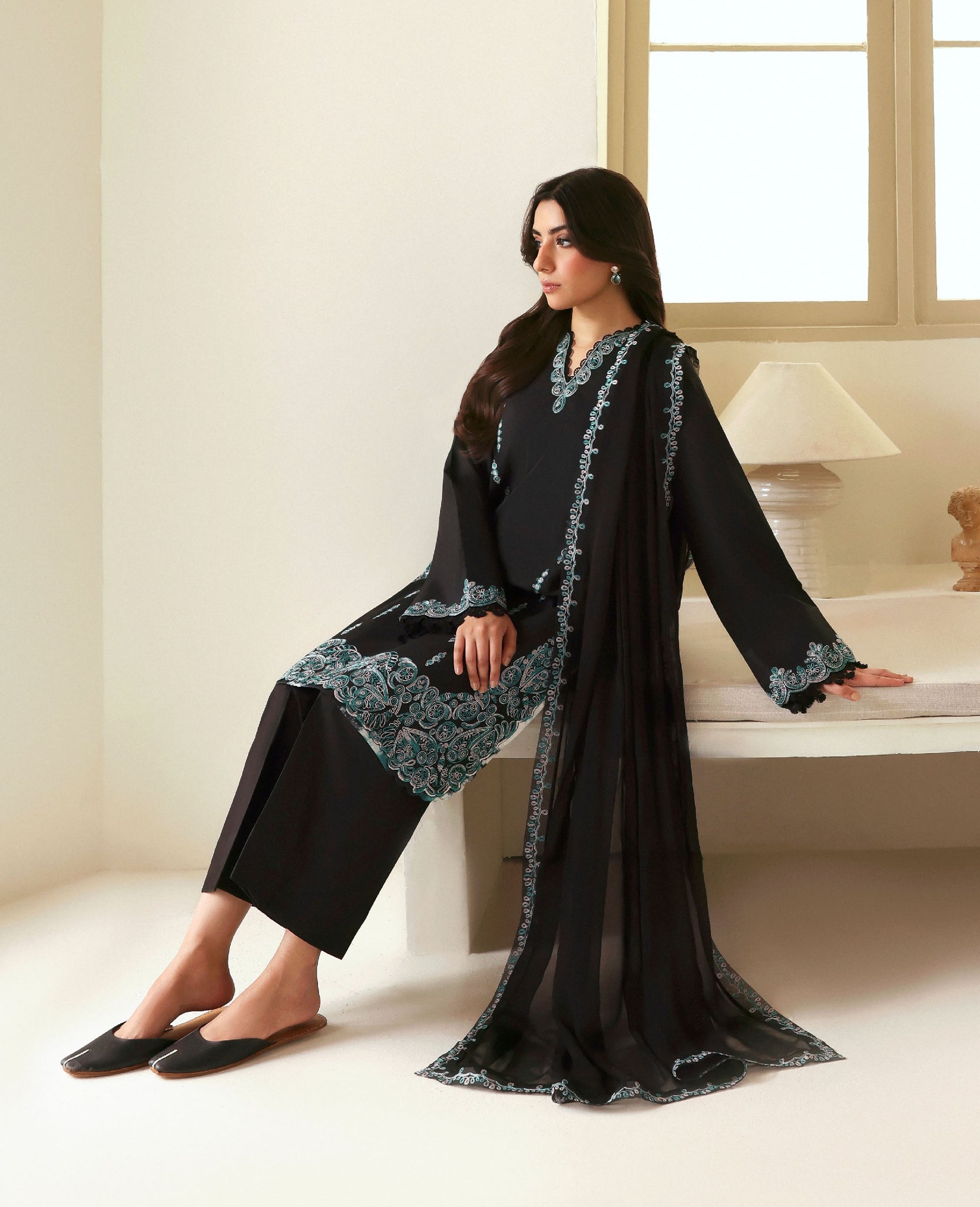 Republic Womenswear | Basics Pre Fall 25 | Noire - by Libasekhas UK - Registered Vendor of : Republic Womenswear - 100% Original Designer Dress