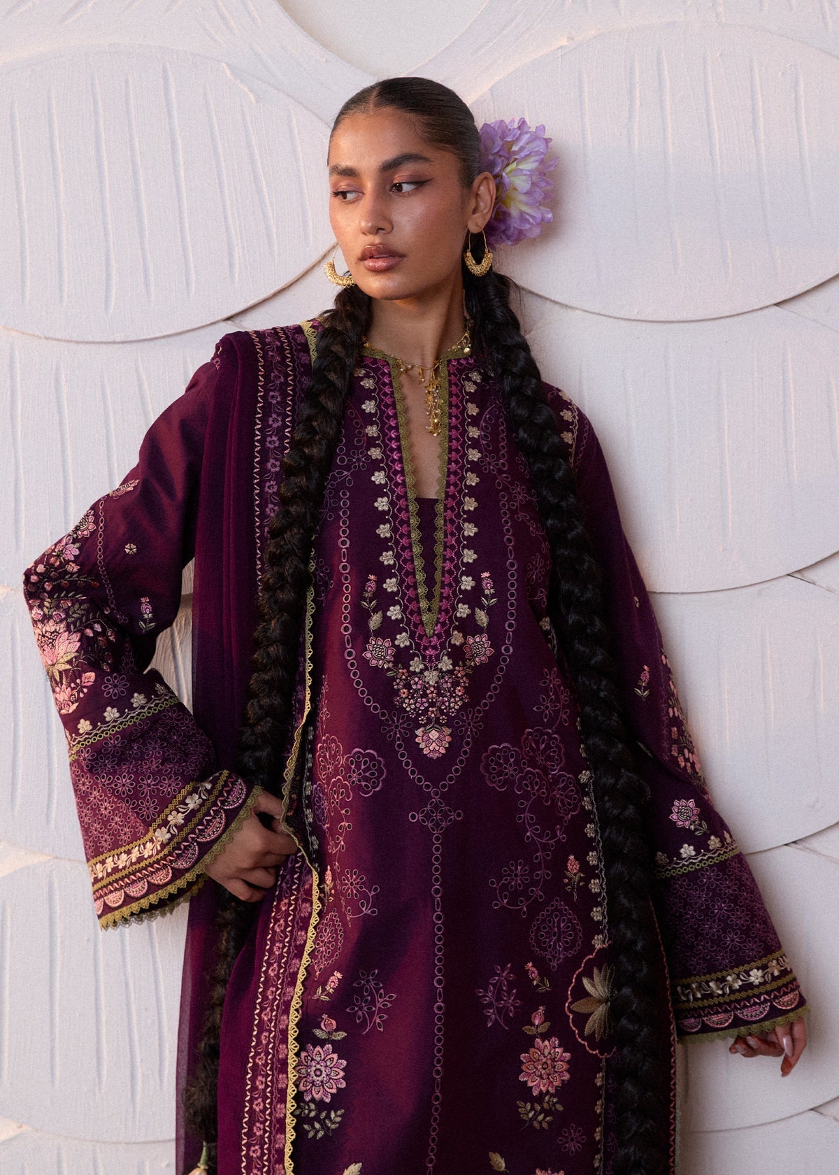 Hussain Rehar | Zan SS26 | Banafsh - by Libasekhas UK - Registered Vendor of : Hussain Rehar - 100% Original Designer Dress