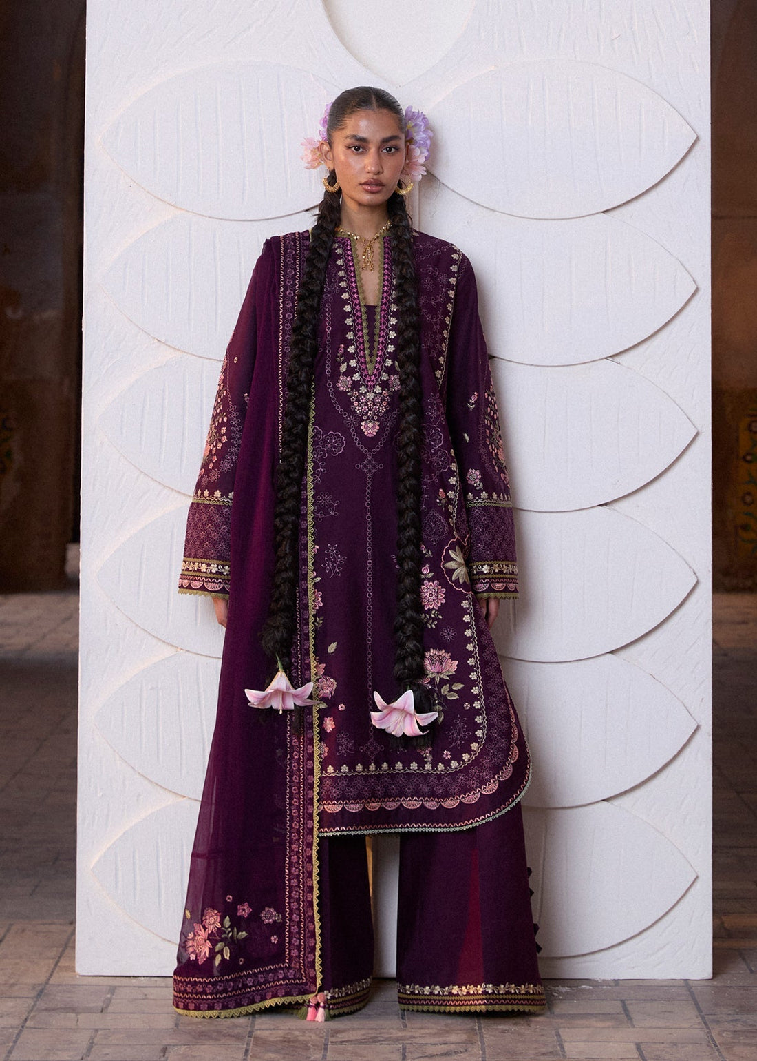 Hussain Rehar | Zan SS26 | Banafsh - by Libasekhas UK - Registered Vendor of : Hussain Rehar - 100% Original Designer Dress
