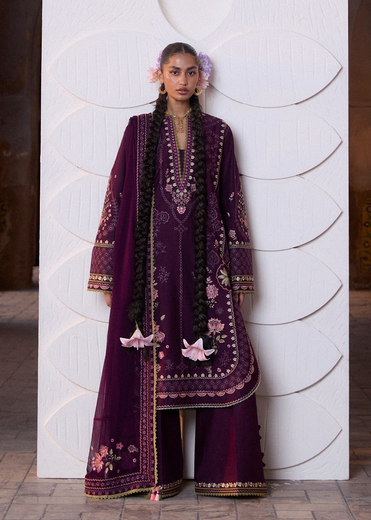 Hussain Rehar | Zan SS26 | Banafsh - by Libasekhas UK - Registered Vendor of : Hussain Rehar - 100% Original Designer Dress