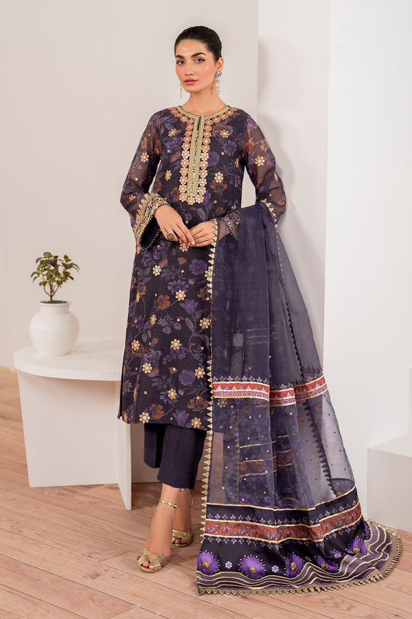 Baroque | Velvet Formals | COTTON NET UF-702 - by - Libasekhas UK - Registered Vendor of : Baroque - 100% Original Designer Dresss