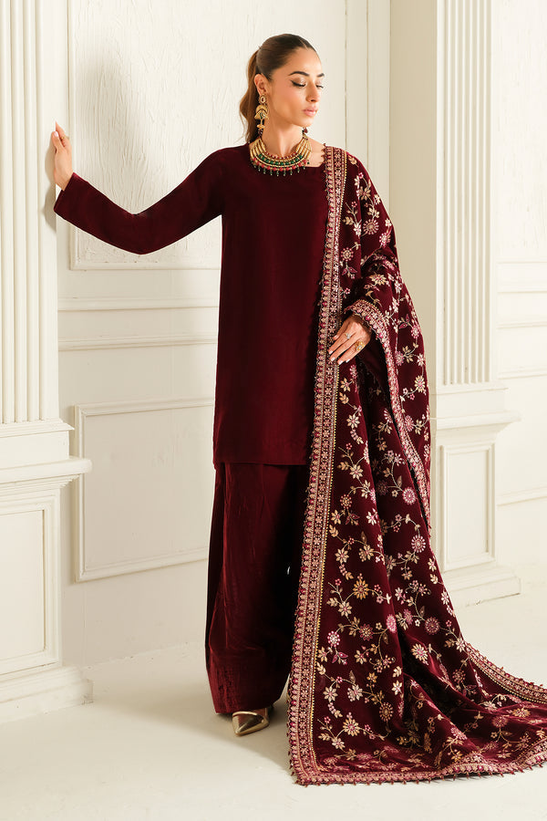 Baroque | Luxury Pret 24 | VELVET SUIT PR-1013 - by - Libasekhas UK - Registered Vendor of : Baroque - 100% Original Designer Dresss