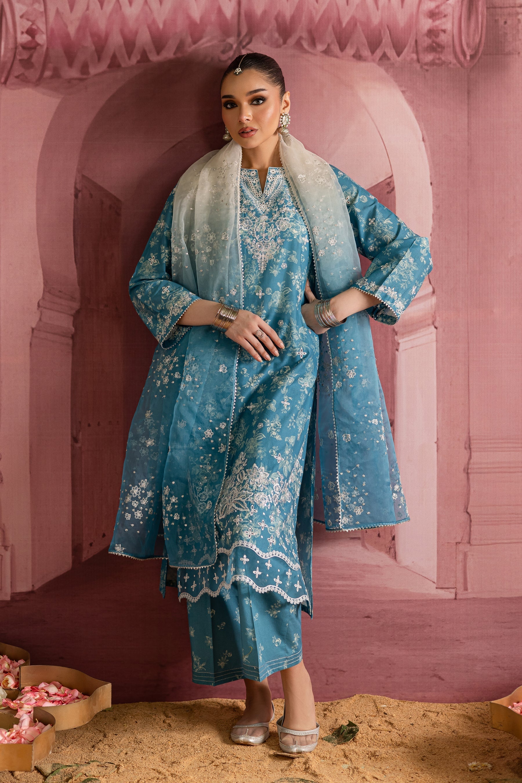 Batik | Chargbagh | Aster - by - Libasekhas UK - Registered Vendor of : Batik - 100% Original Designer Dresss