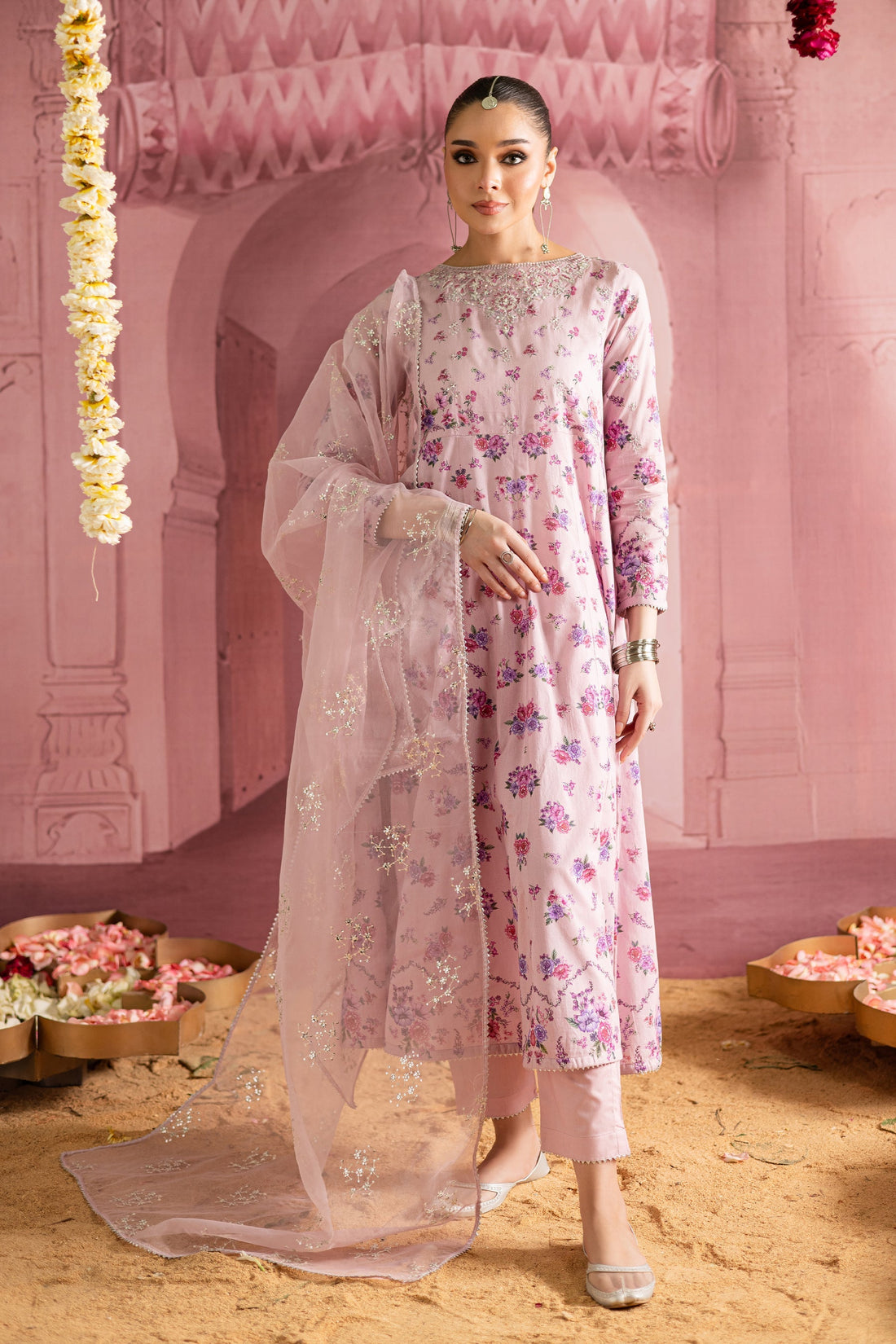 Batik | Chargbagh | Flora - by - Libasekhas UK - Registered Vendor of : Batik - 100% Original Designer Dresss