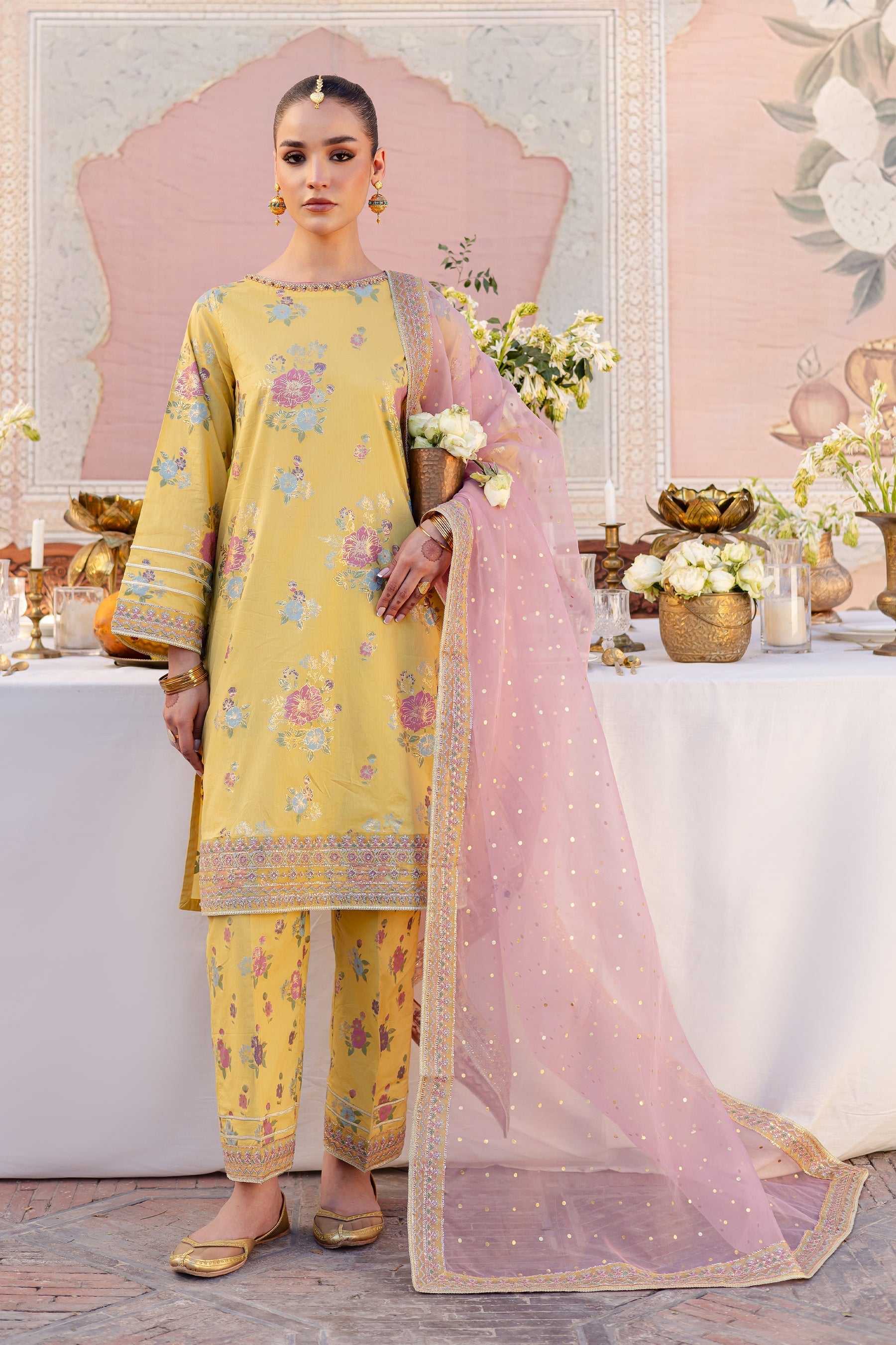 Batik | Chargbagh | Gilt - by - Libasekhas UK - Registered Vendor of : Batik - 100% Original Designer Dresss