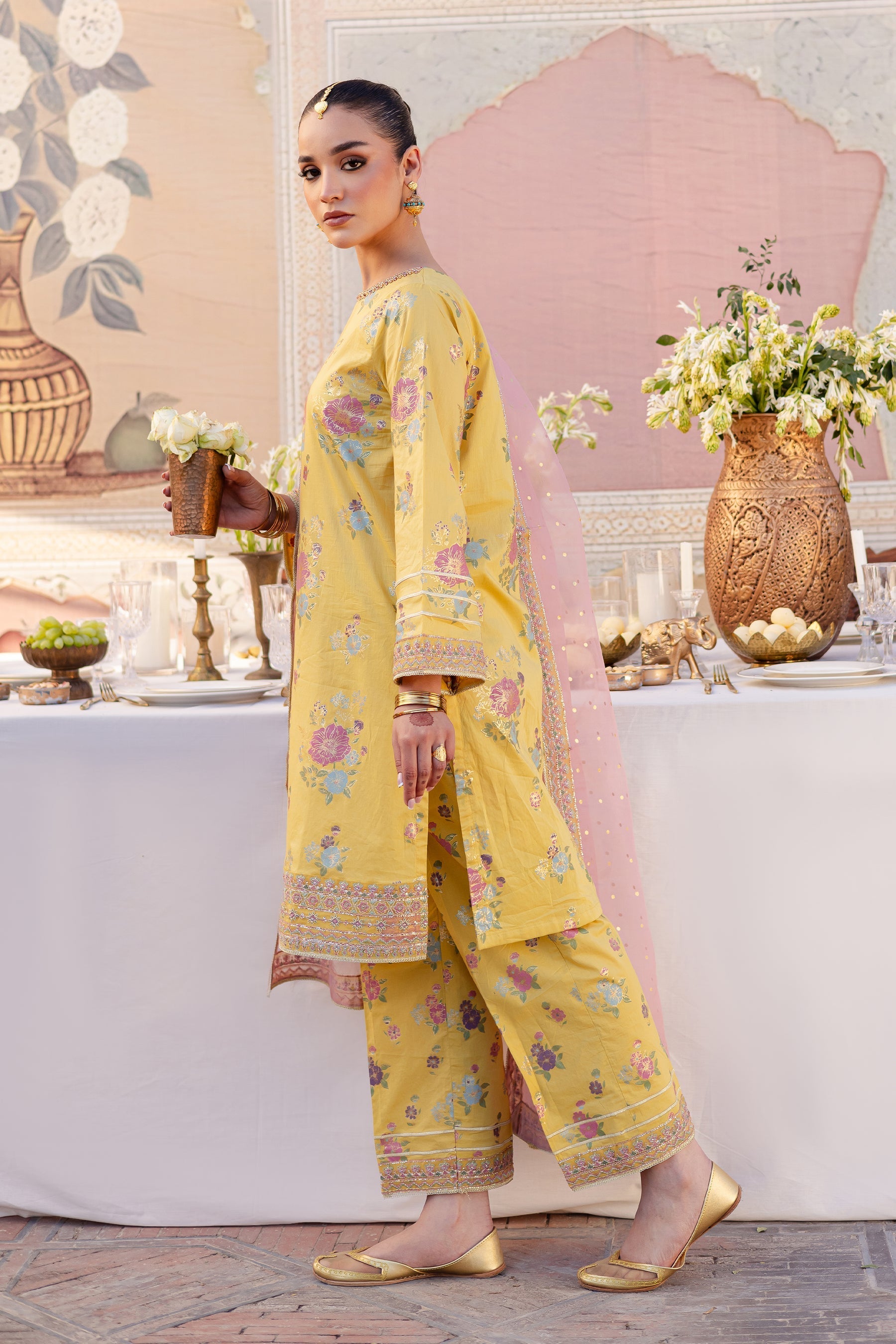 Batik | Chargbagh | Gilt - by - Libasekhas UK - Registered Vendor of : Batik - 100% Original Designer Dresss