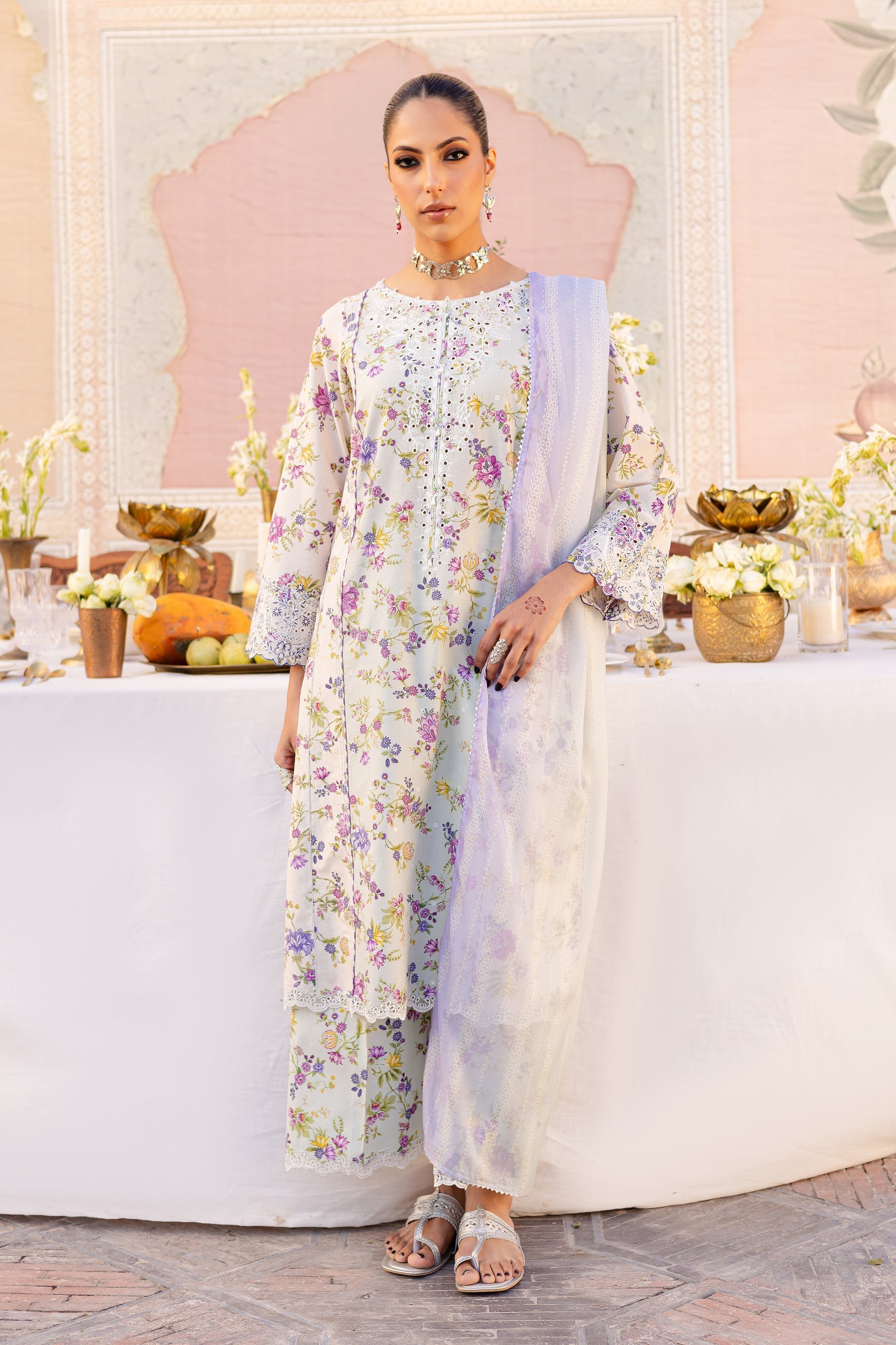 Batik | Chargbagh | Haze - by - Libasekhas UK - Registered Vendor of : Batik - 100% Original Designer Dresss