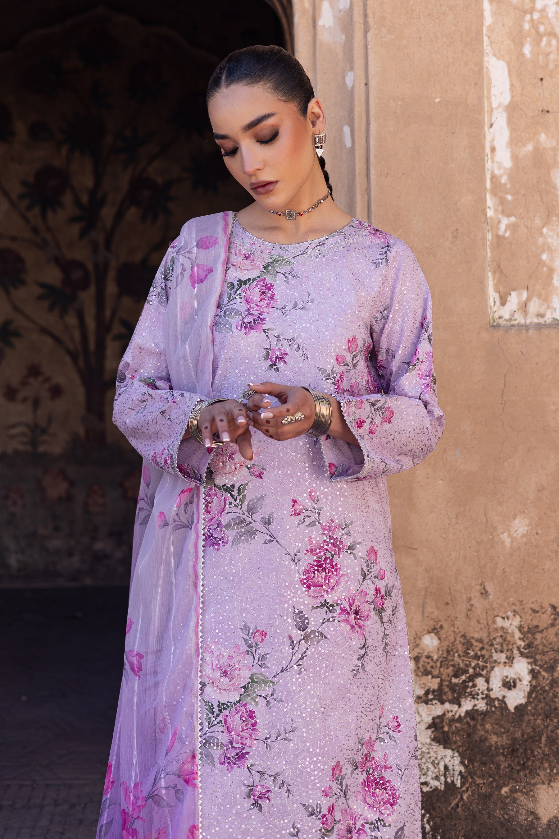Batik | Chargbagh | Angela - by - Libasekhas UK - Registered Vendor of : Batik - 100% Original Designer Dresss