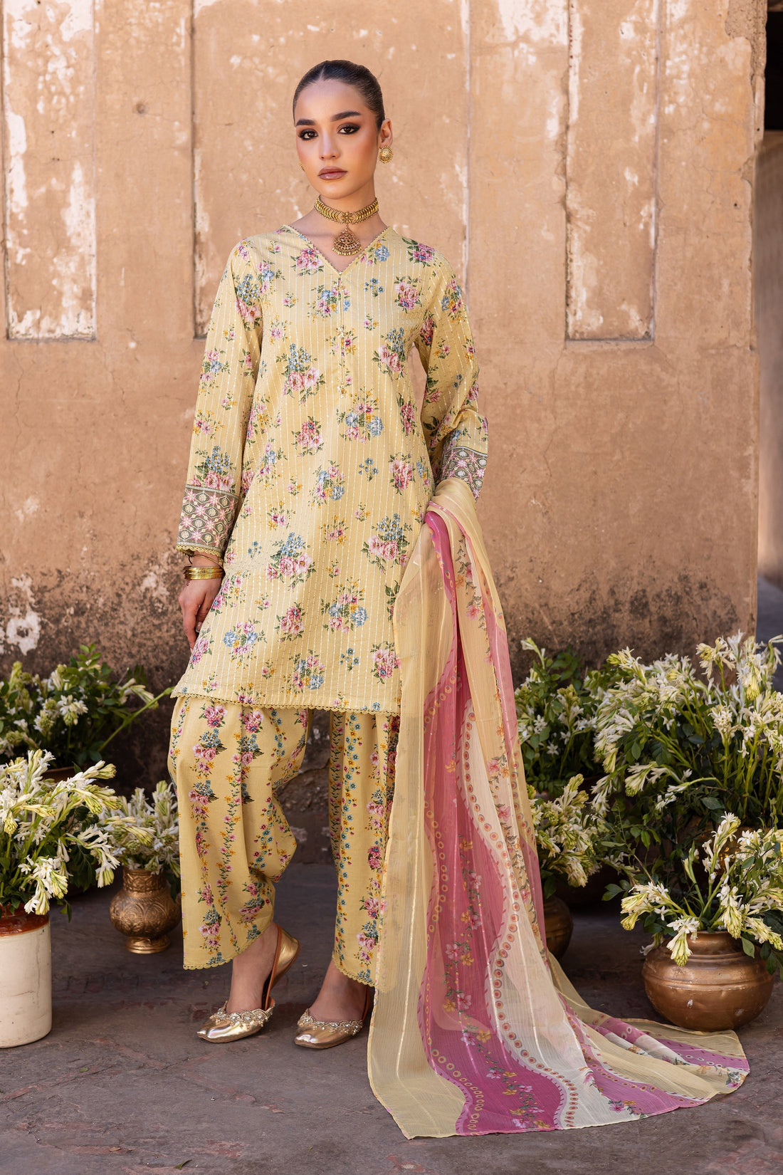 Batik | Chargbagh | Pikachu - by - Libasekhas UK - Registered Vendor of : Batik - 100% Original Designer Dresss