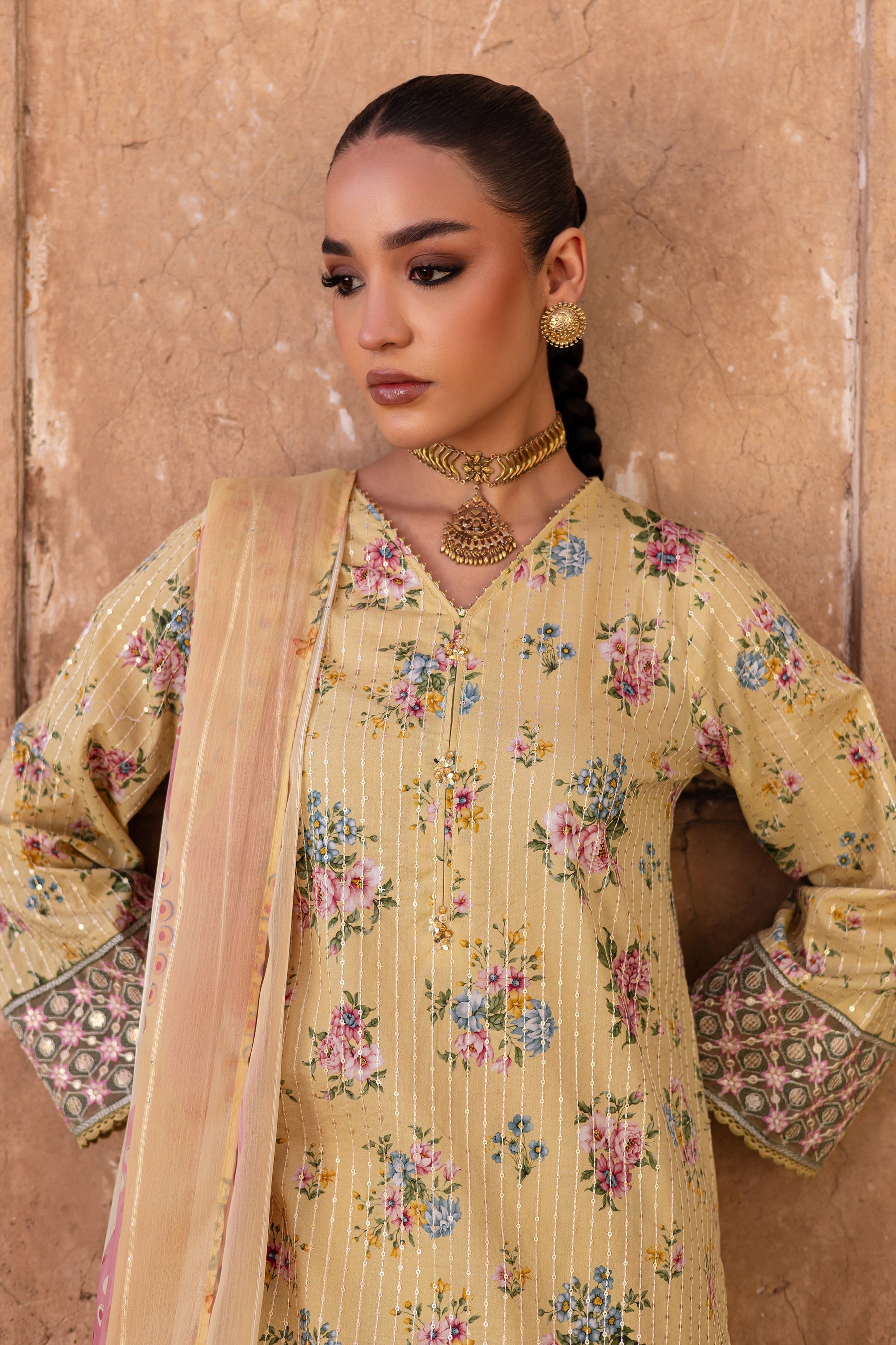 Batik | Chargbagh | Pikachu - by - Libasekhas UK - Registered Vendor of : Batik - 100% Original Designer Dresss