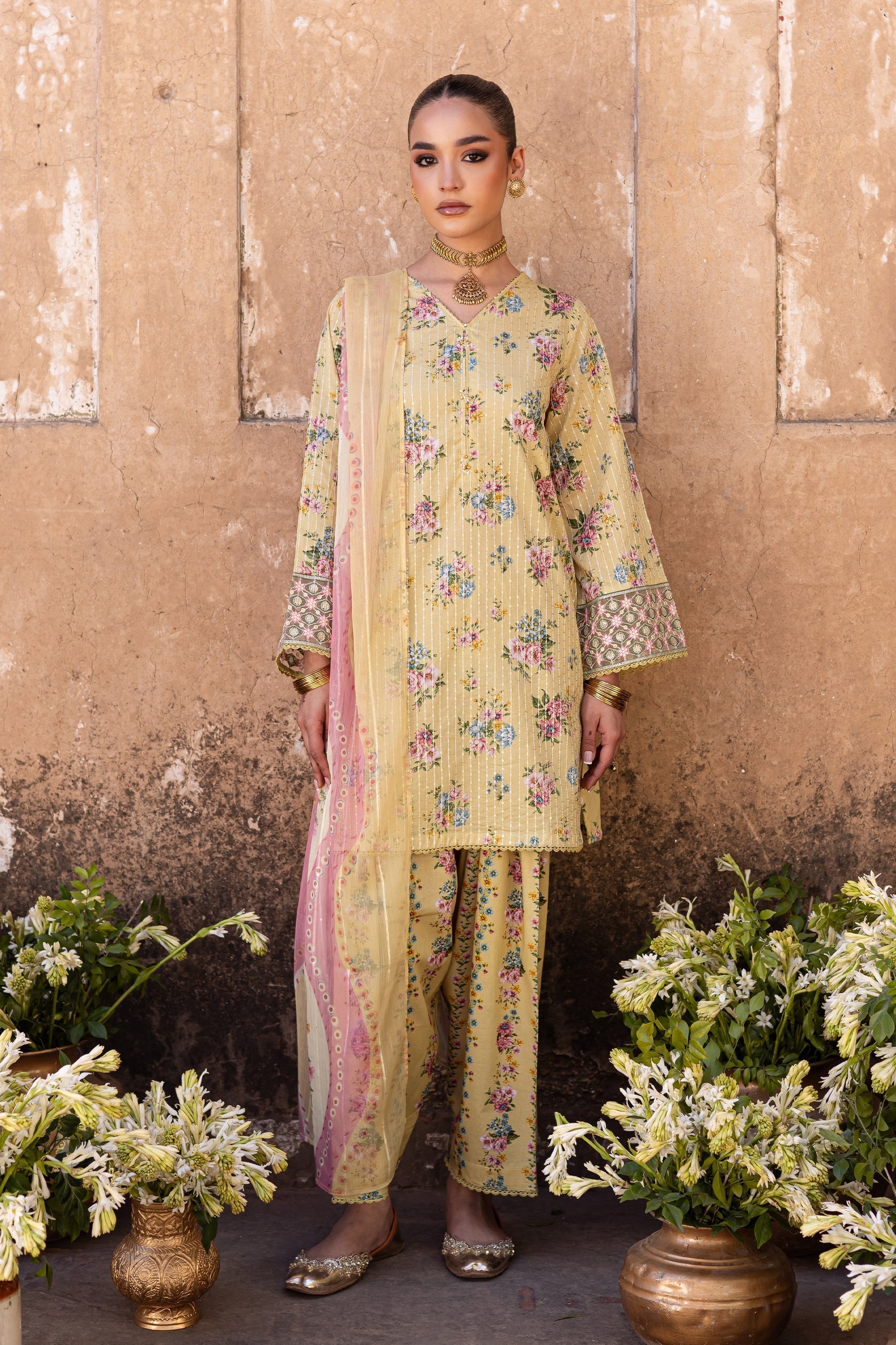 Batik | Chargbagh | Pikachu - by - Libasekhas UK - Registered Vendor of : Batik - 100% Original Designer Dresss