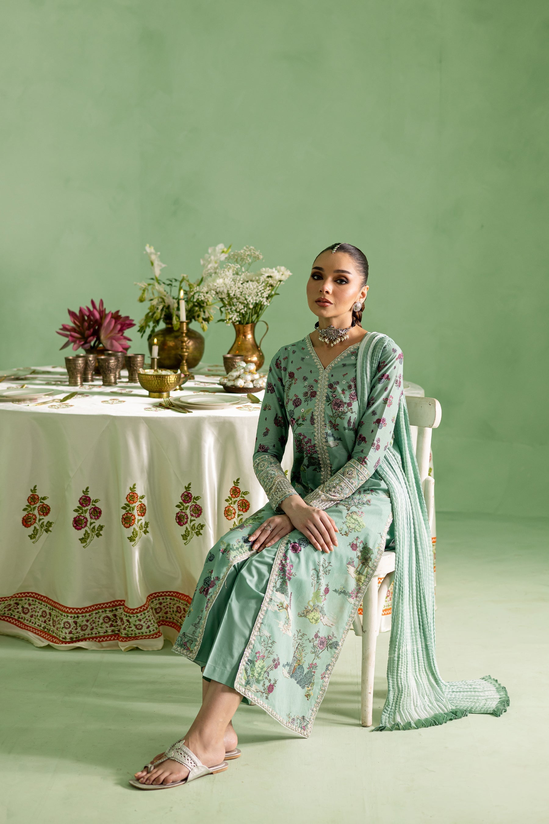 Batik | Chargbagh | Crepe - by - Libasekhas UK - Registered Vendor of : Batik - 100% Original Designer Dresss