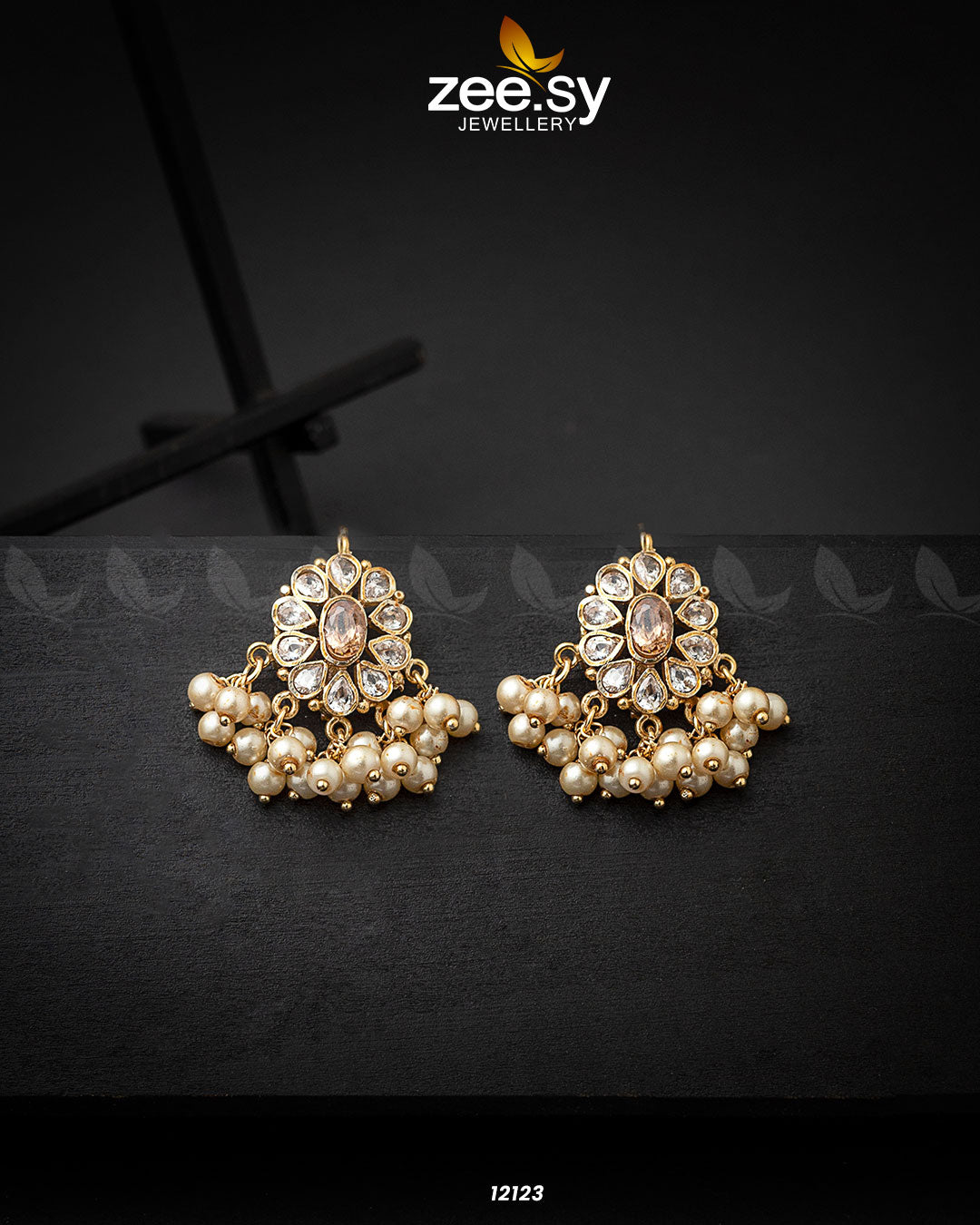 Beads Studs Earrings - by - Libasekhas UK - Registered Vendor of : Zeesy - 100% Original Designer Dresss