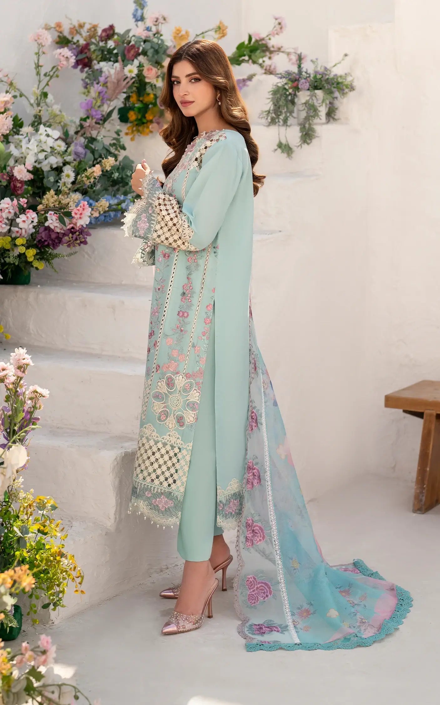 Asifa and Nabeel | Azalia Summer 25 | Bells of Ireland (AZL25-10) - by - Libasekhas UK - Registered Vendor of : Asifa and Nabeel - 100% Original Designer Dresss