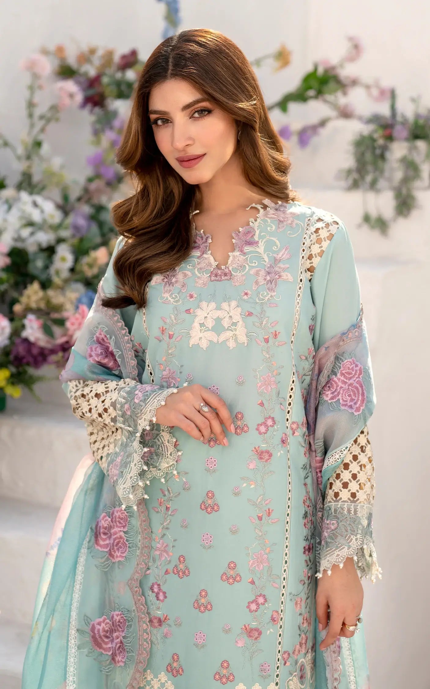 Asifa and Nabeel | Azalia Summer 25 | Bells of Ireland (AZL25-10) - by - Libasekhas UK - Registered Vendor of : Asifa and Nabeel - 100% Original Designer Dresss