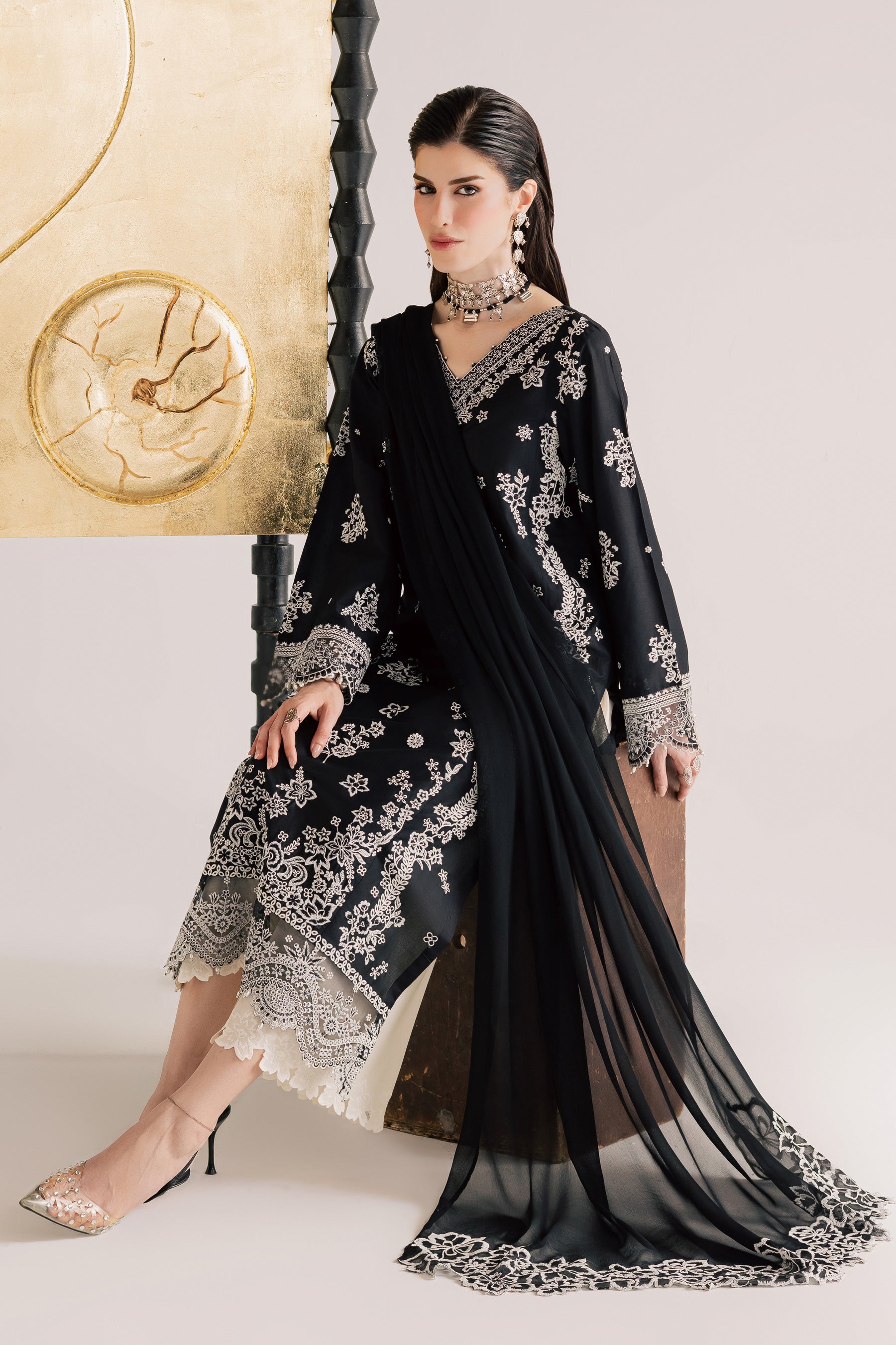 Batik | Festive Eid 26 | Black Aura - by Libasekhas - Registered Vendor of : Batik - 100% Original Designer Dress