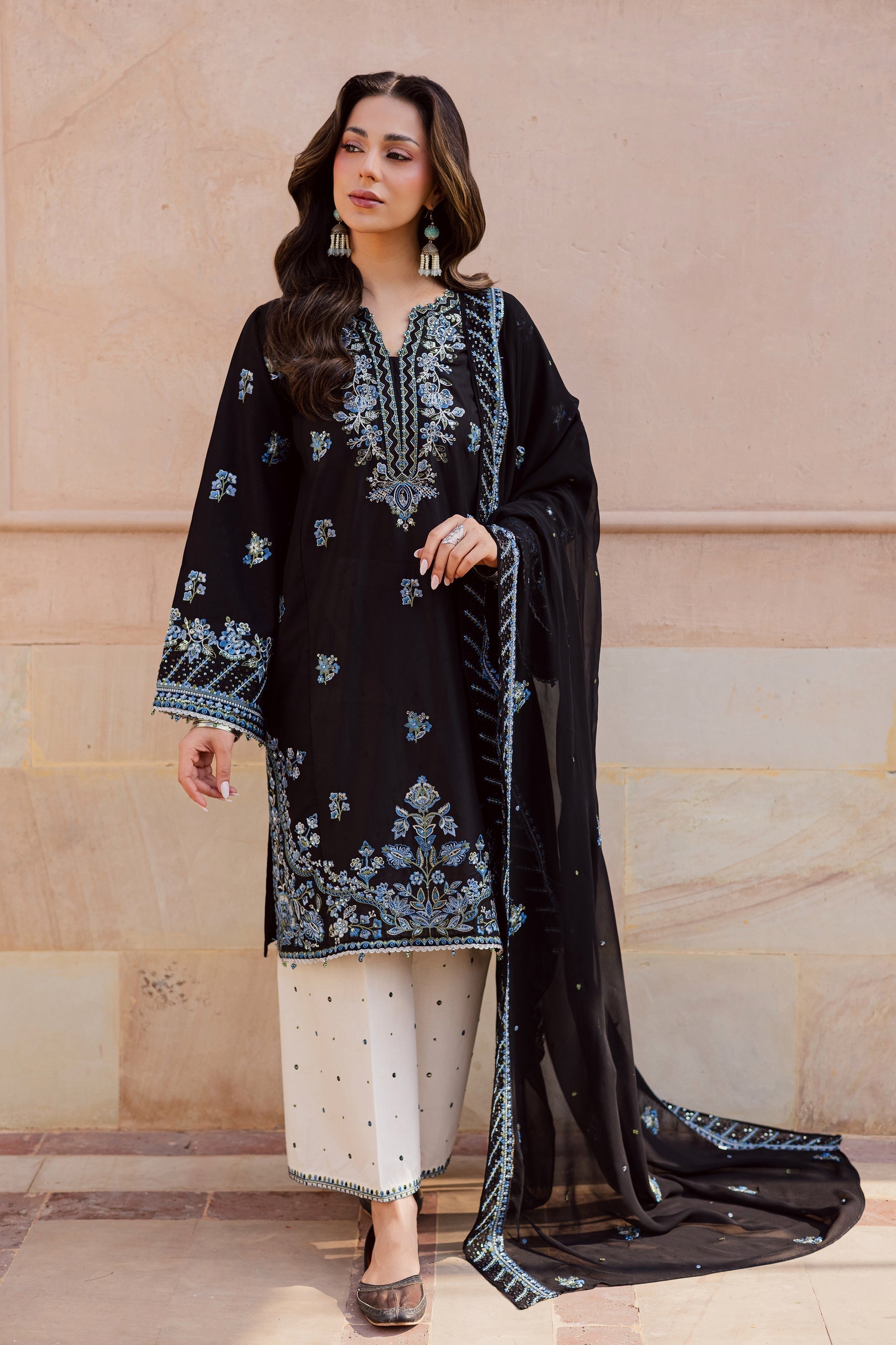 Batik | Festive Eid 26 | Black Iris - by Libasekhas UK - Registered Vendor of : Batik - 100% Original Designer Dress