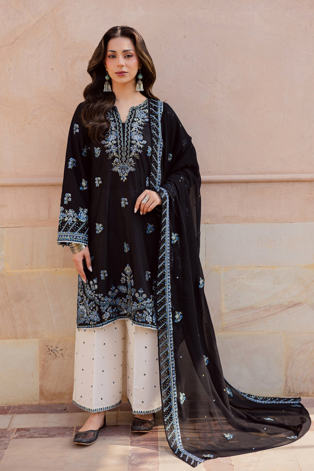 Batik | Festive Eid 26 | Black Iris - by Libasekhas UK - Registered Vendor of : Batik - 100% Original Designer Dress