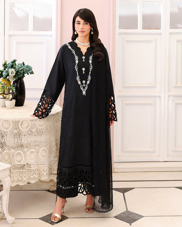 Roheenaz | Veil of Summer Chikankari | Black Lace - by Libasekhas UK - Registered Vendor of : Roheenaz - 100% Original Designer Dress
