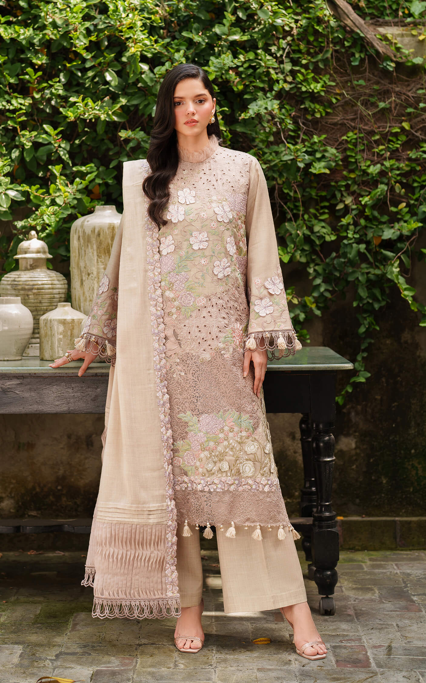 Asifa and Nabeel | Pashmina Luxe 25 | Blanc LWC25-03 - by Libasekhas UK - Registered Vendor of : Asifa and Nabeel - 100% Original Designer Dress