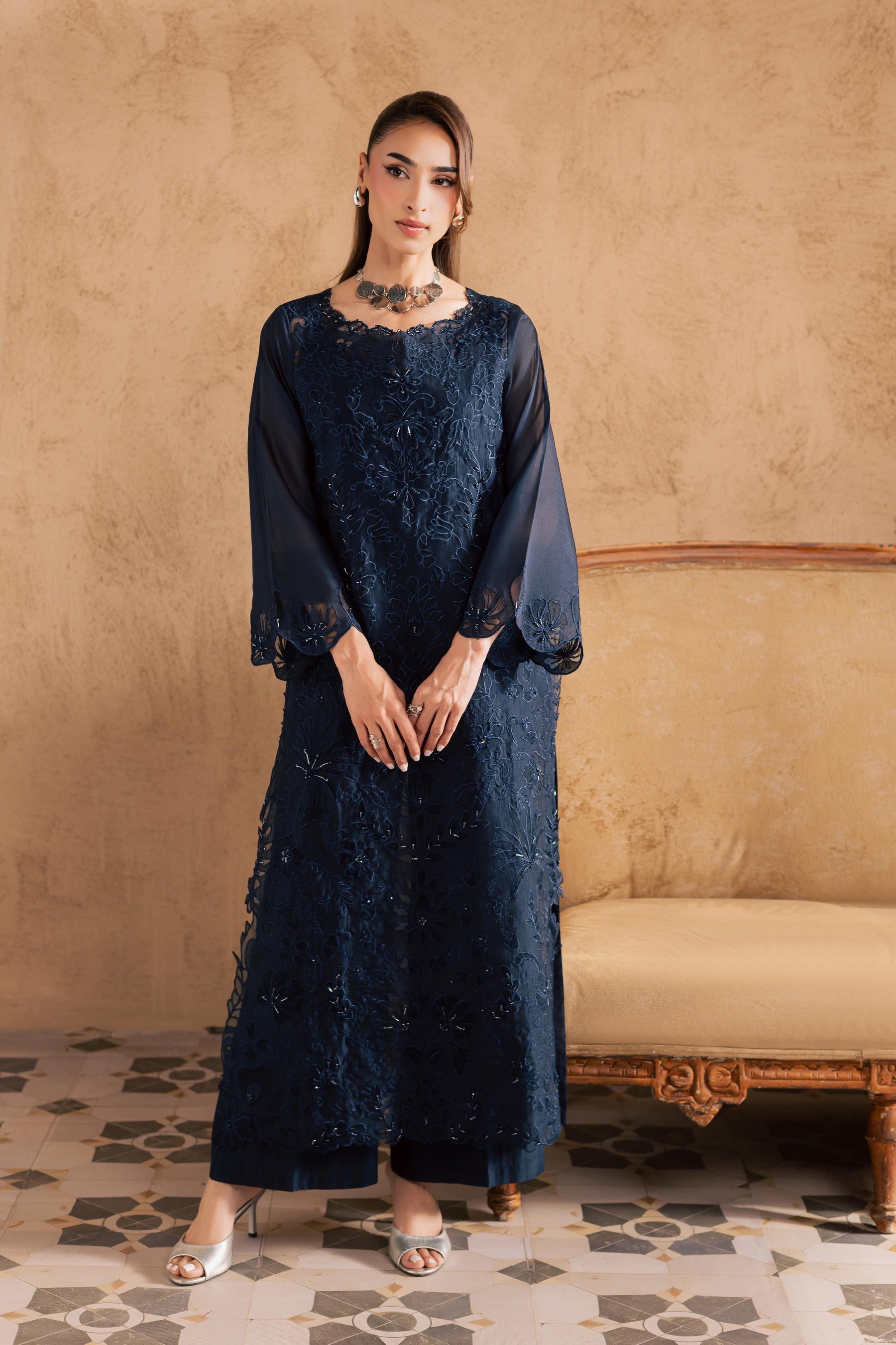 Batik | Festive Eid 26 | Blue Manila - by Libasekhas - Registered Vendor of : Batik - 100% Original Designer Dress