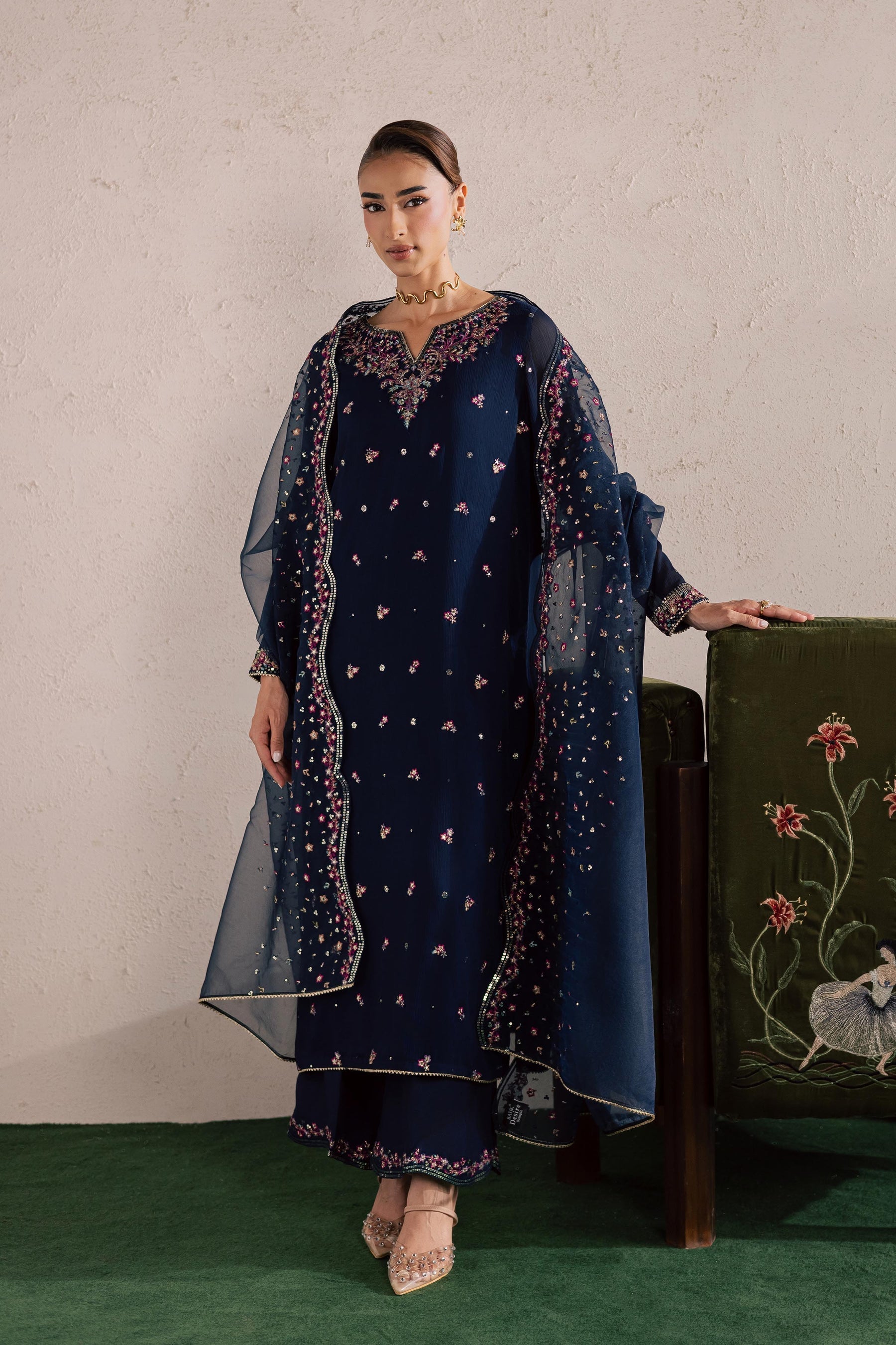 Batik | Festive Eid 26 | Bluey - by Libasekhas - Registered Vendor of : Batik - 100% Original Designer Dress
