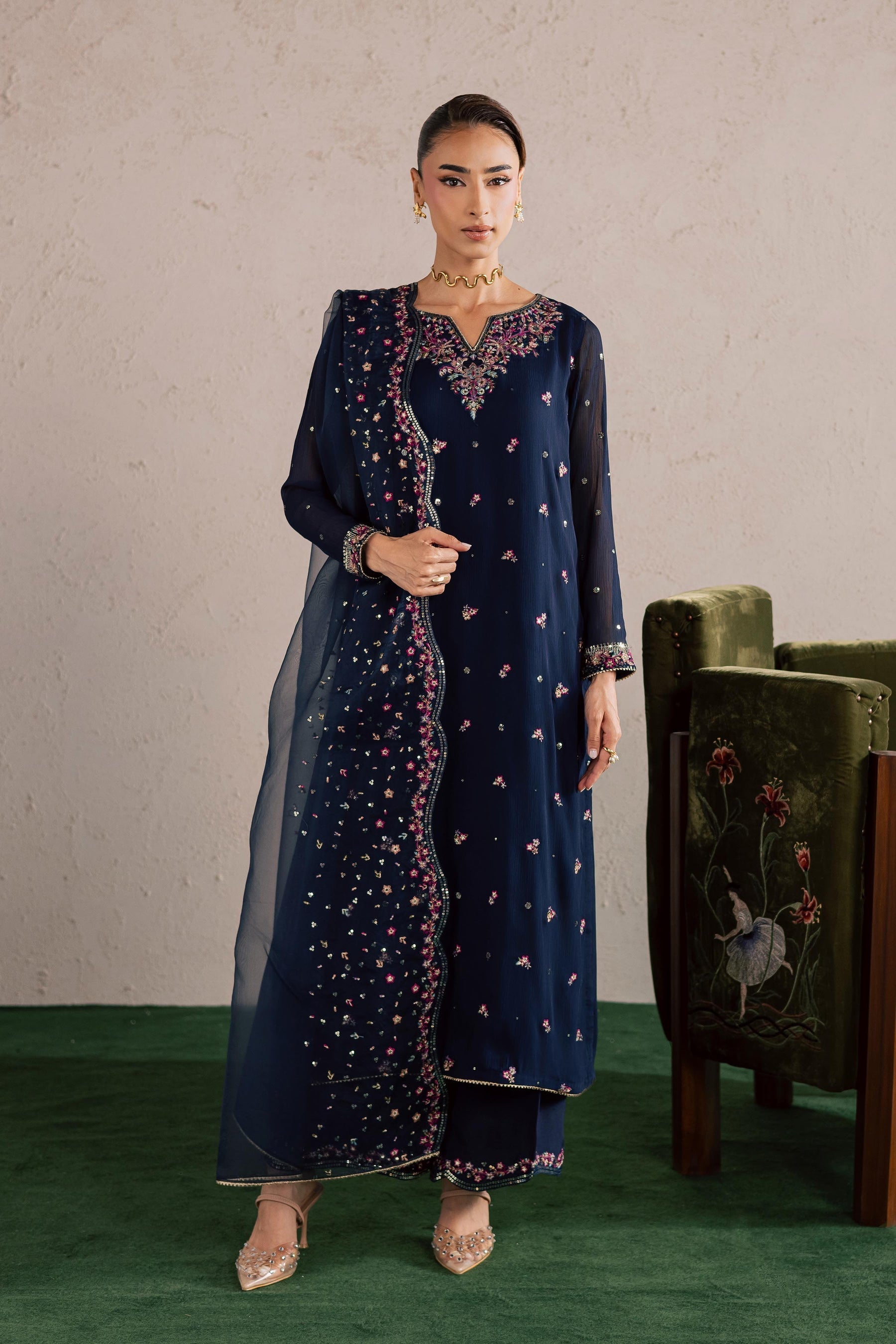 Batik | Festive Eid 26 | Bluey - by Libasekhas - Registered Vendor of : Batik - 100% Original Designer Dress