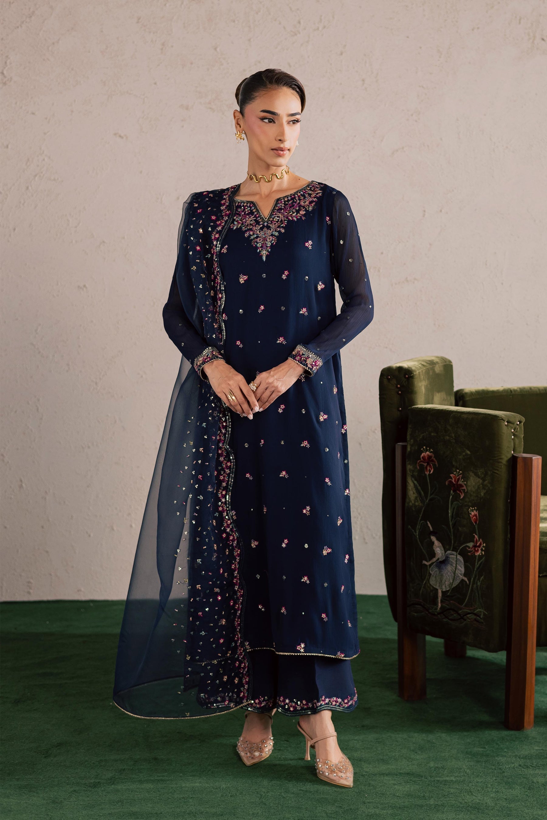 Batik | Festive Eid 26 | Bluey - by Libasekhas - Registered Vendor of : Batik - 100% Original Designer Dress