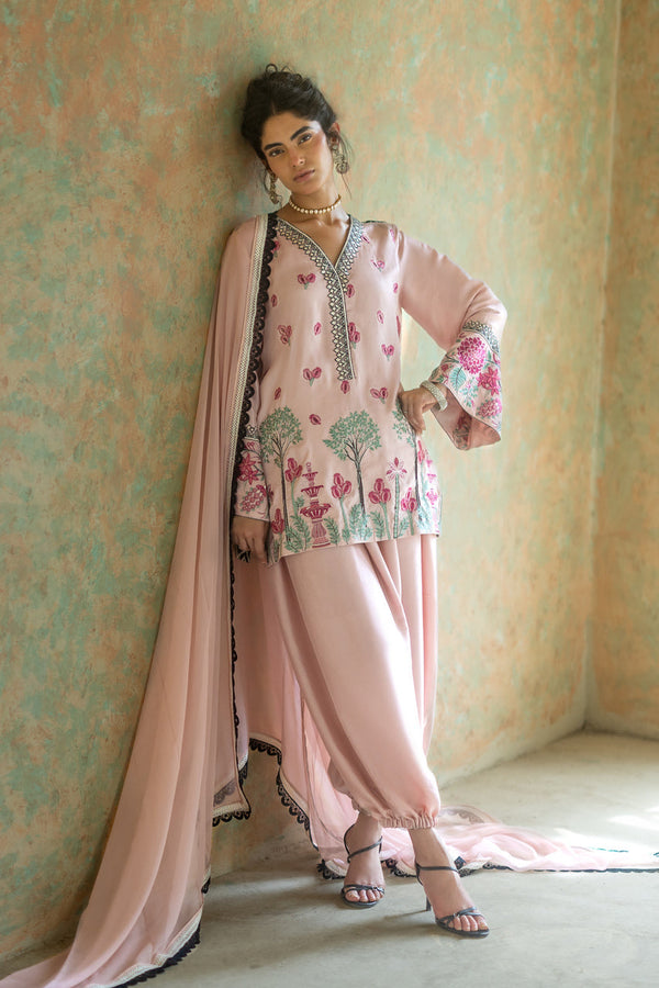 Zainab Chottani | Summer Edition 26 | Blush Serenade Balloon - by Libasekhas UK - Registered Vendor of : Zainab Chottani - 100% Original Designer Dress