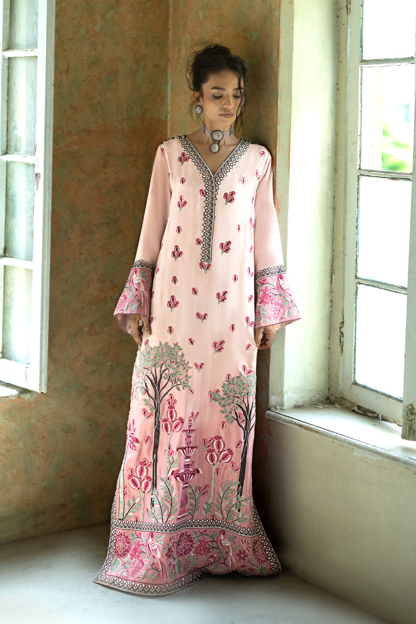 Zainab Chottani | Summer Edition 26 | Blush Serenade Kaftan - by Libasekhas UK - Registered Vendor of : Zainab Chottani - 100% Original Designer Dress