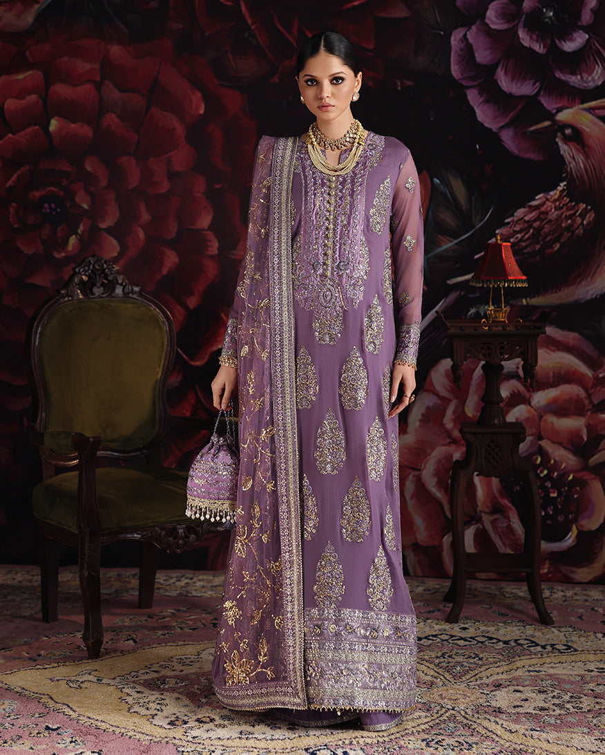 Roheenaz | Royale Eternel Chiffon Edit | Blush Whisper - by Libasekhas UK - Registered Vendor of : Roheenaz - 100% Original Designer Dress
