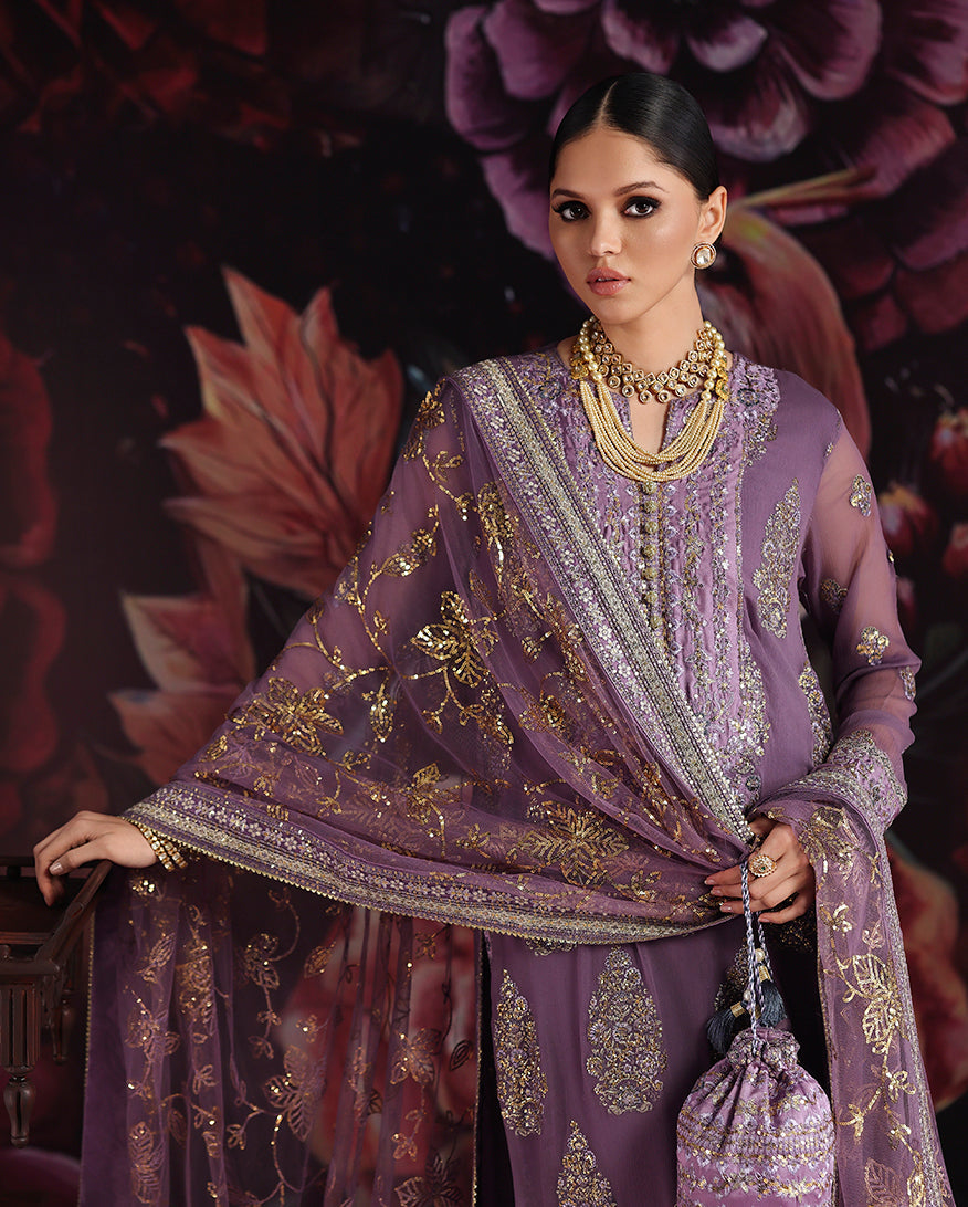 Roheenaz | Royale Eternel Chiffon Edit | Blush Whisper - by Libasekhas UK - Registered Vendor of : Roheenaz - 100% Original Designer Dress